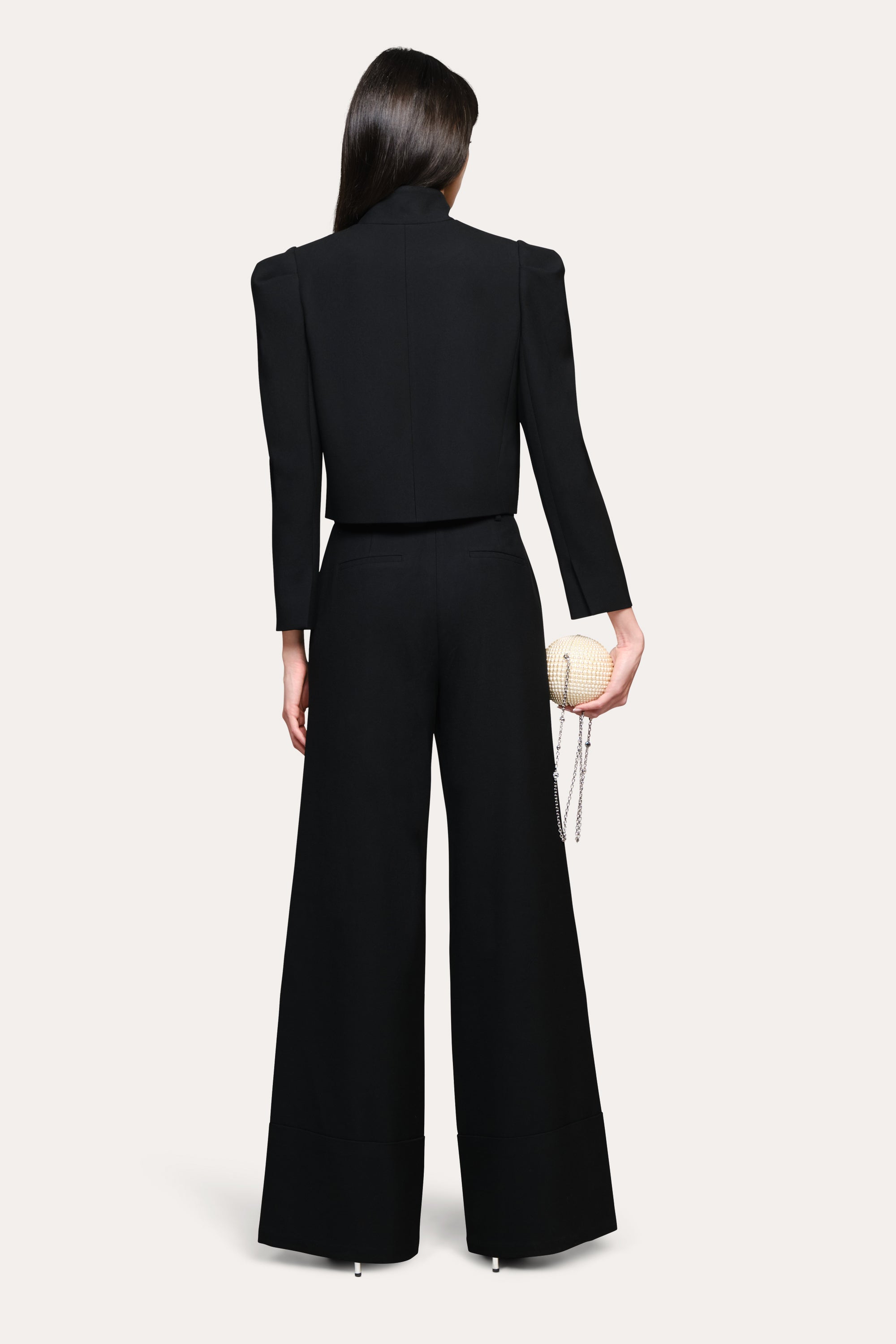 Elie Tahari ED011205 spodnie garniturowe czarne wide leg