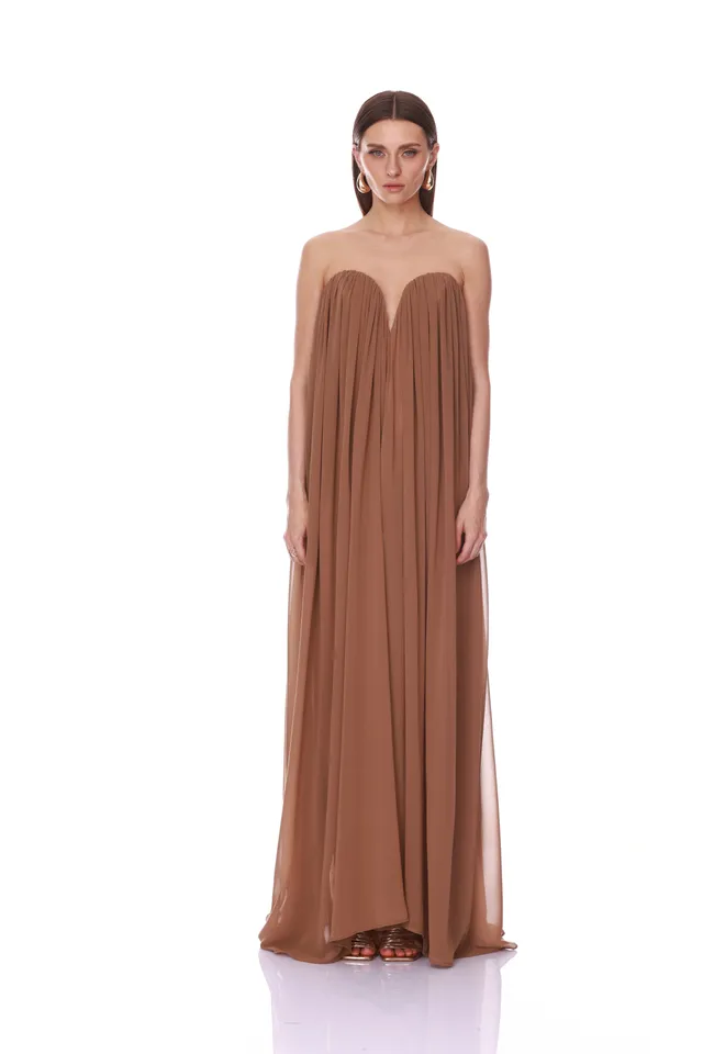 Bronx and Banco Wanda Chiffon sukienka maxi bez ramiączek