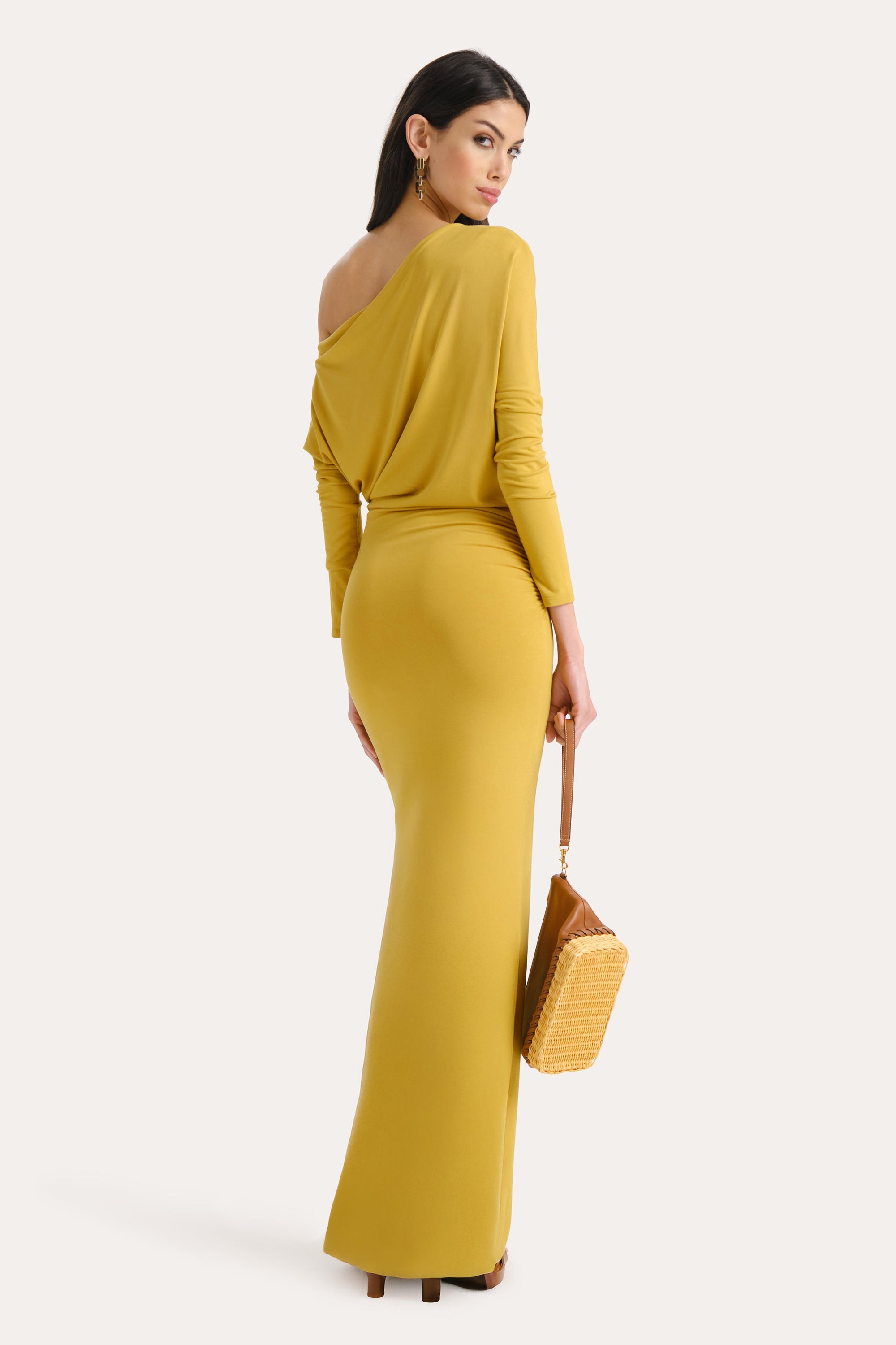 Elie Tahari Maia E3522606 sukienka maxi żółta hiszpanka