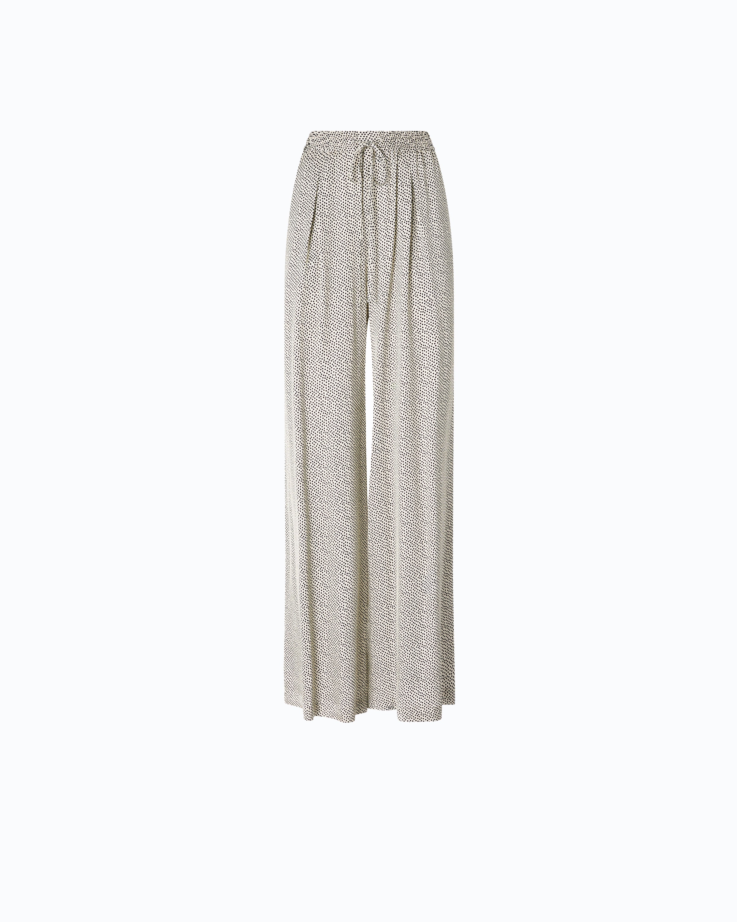Pinko Prunus Pants spodnie beżowe w kropki