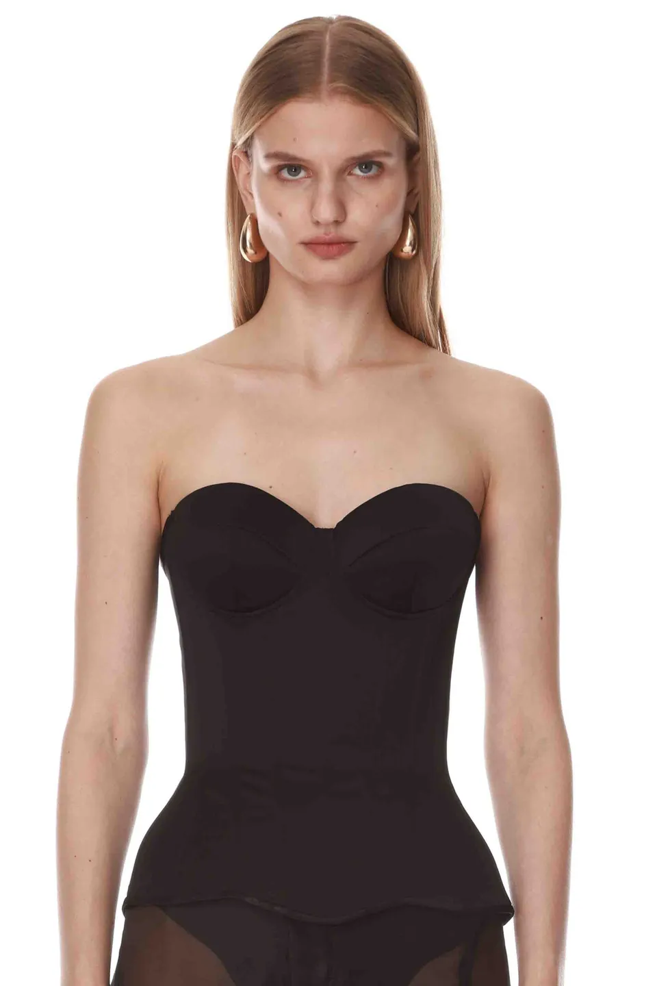 Bronx and Banco Vivi Satin Corset gorset czarny