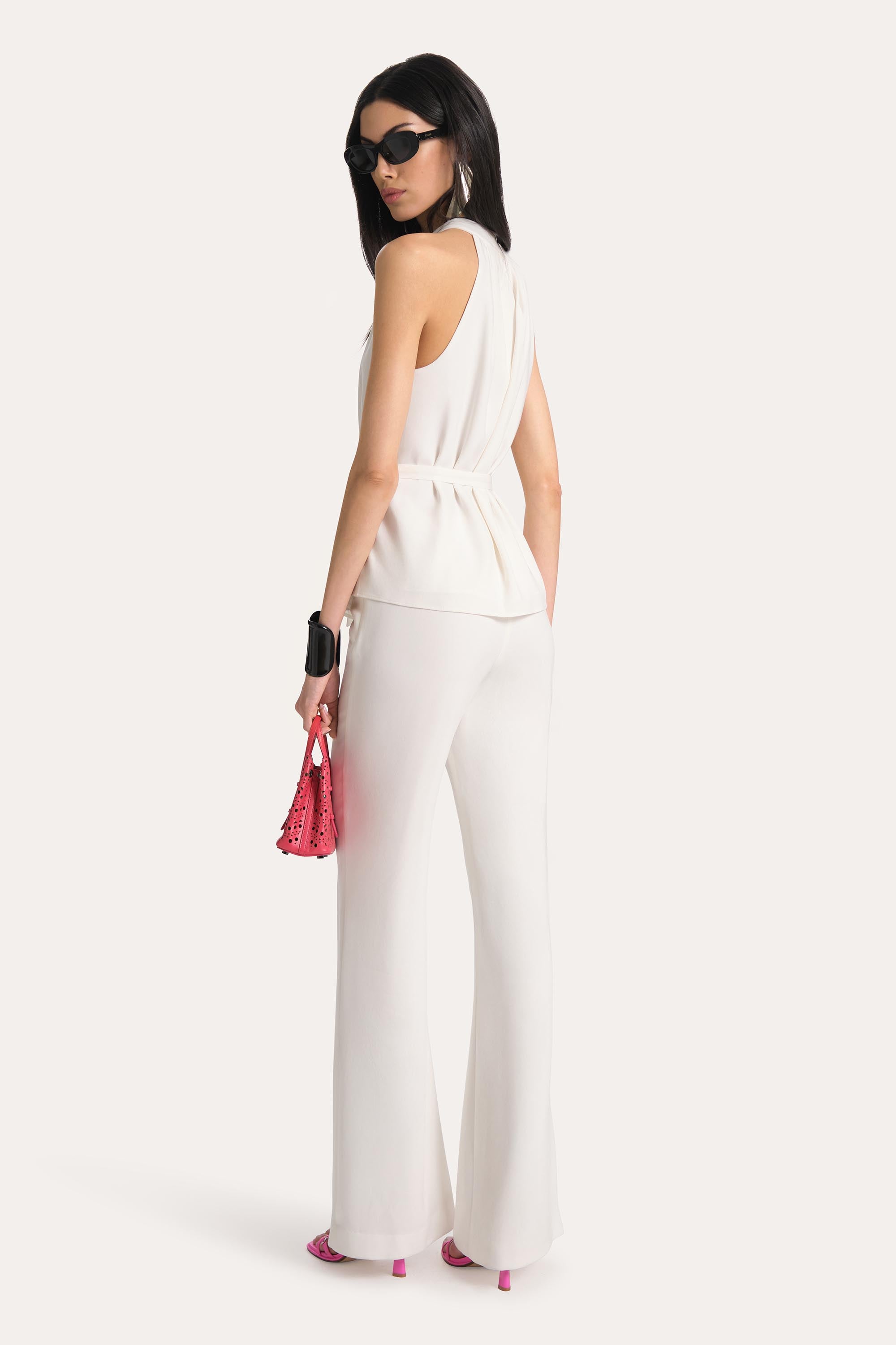 Elie Tahari Amina top halter z krepy pianka
