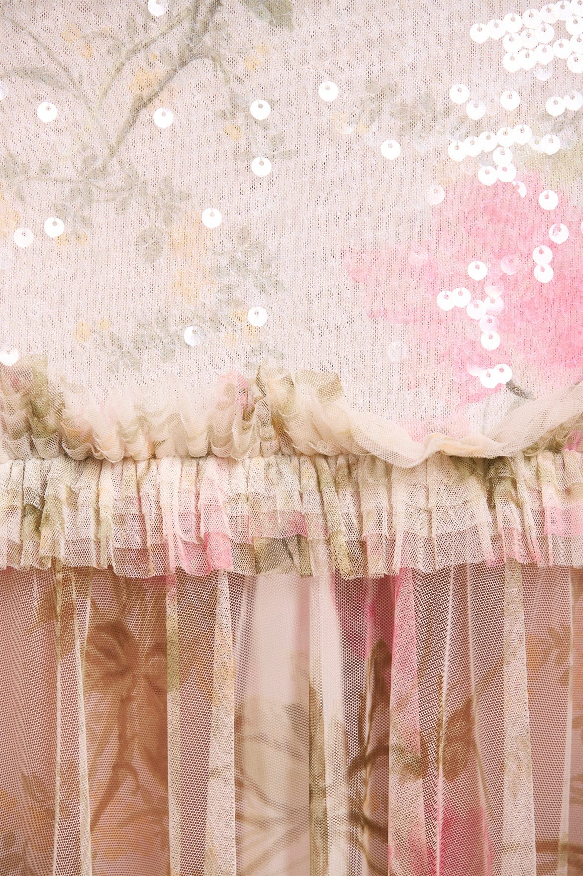 Needle & Thread Rose Tallulah Off-Shoulder sukienka maxi multi cekinowa