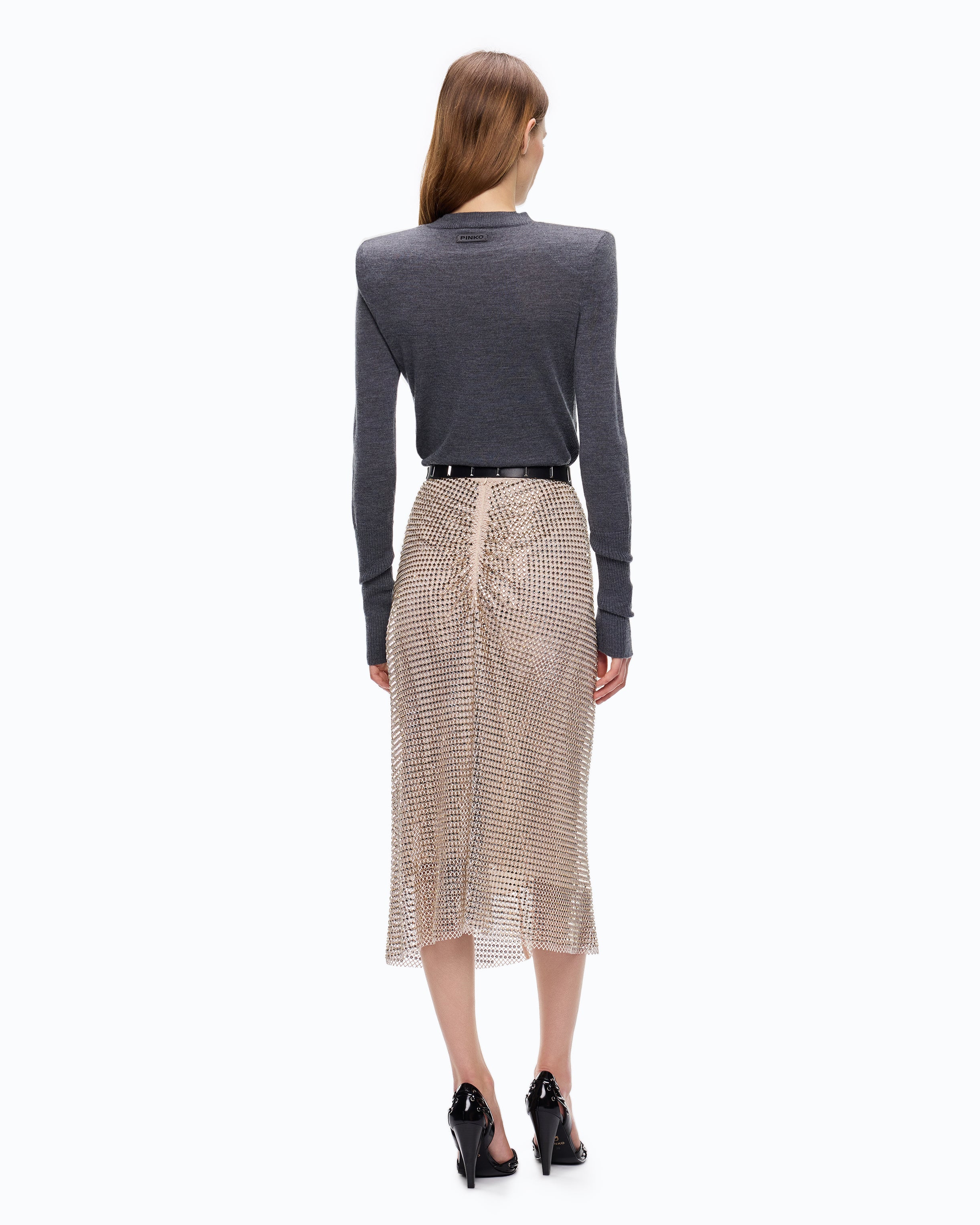 Pinko Lubecca Sweater sweter szary merynosy