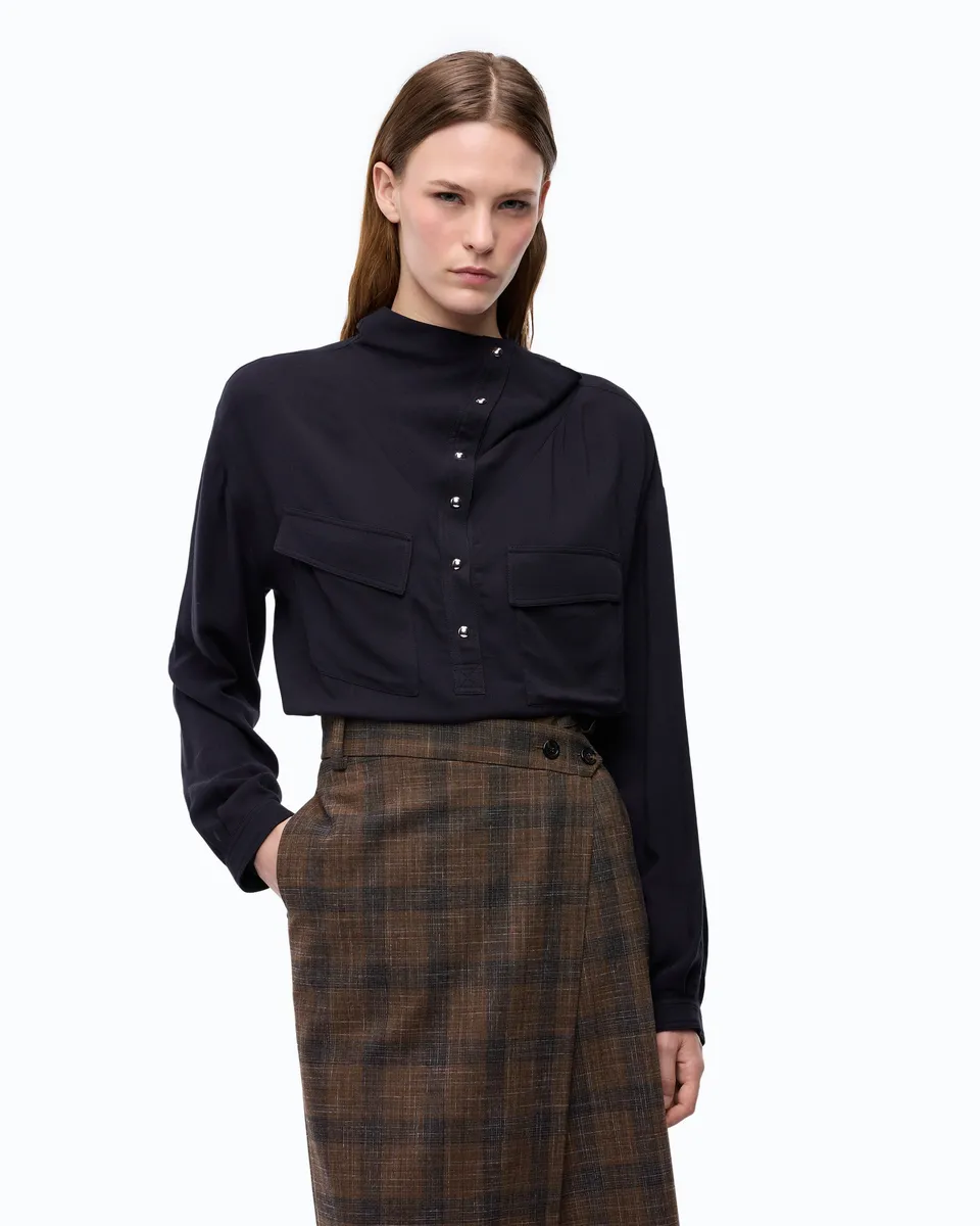 Pinko Corolle Blouse bluzka niebieska wiskozowa
