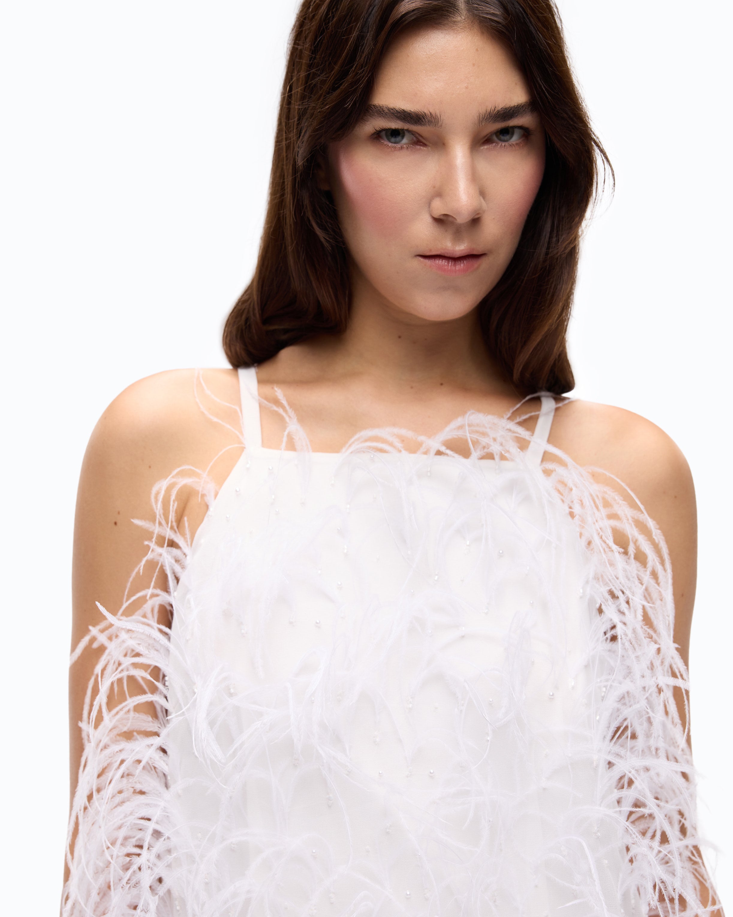 Pinko Piripicchio Dress sukienka koktajlowa piórka