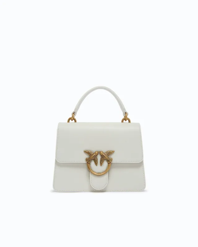 Pinko Mini Love Bag One Top Handle Light Simply torebka biała