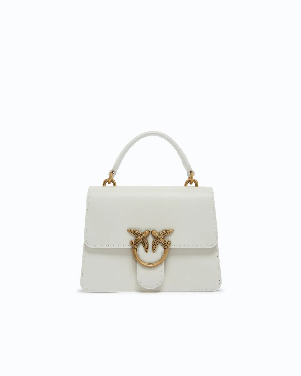 Pinko Mini Love Bag One Top Handle Light Simply torebka biała