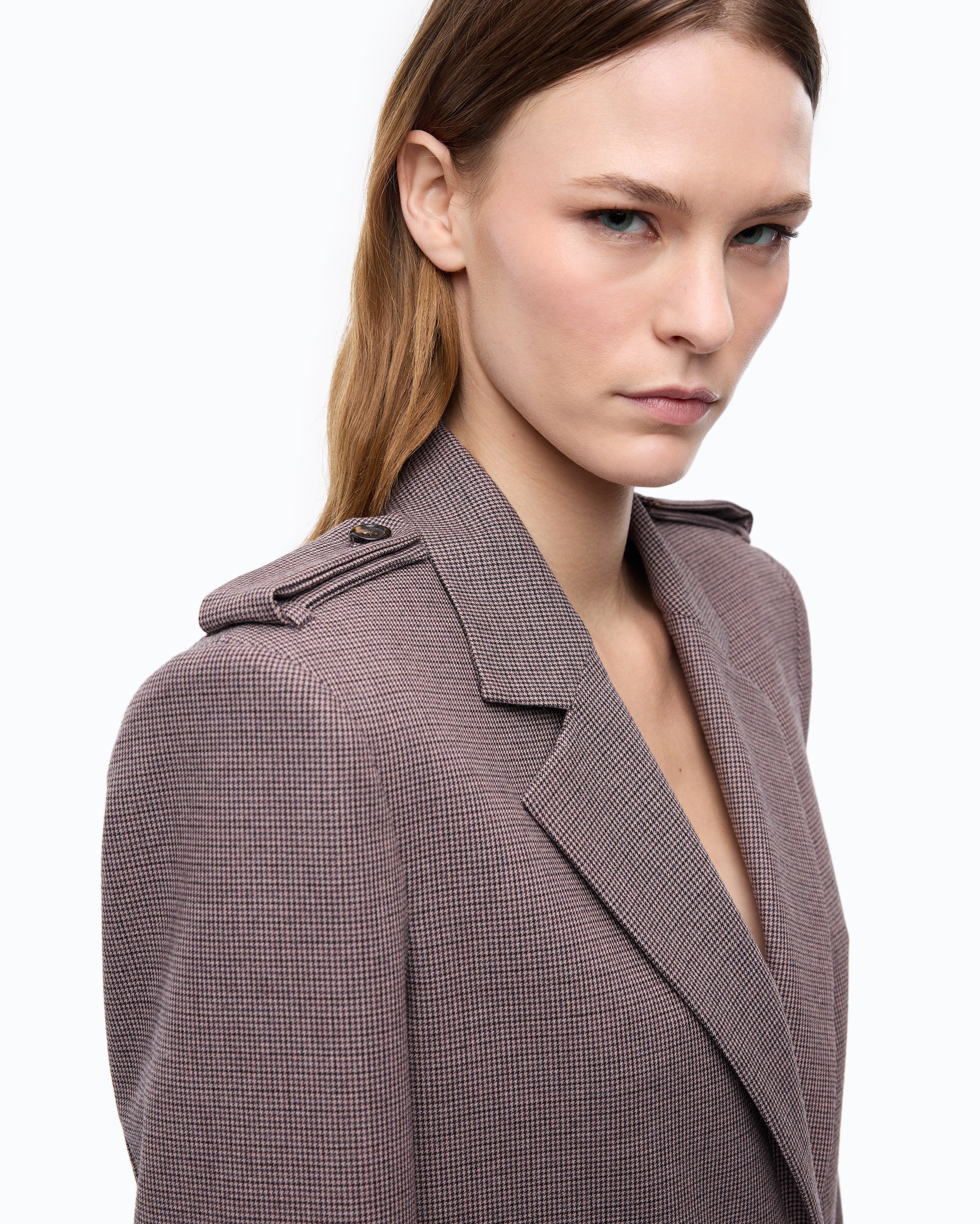 Pinko Manna Jacket żakiet pepitka beżowy krótki