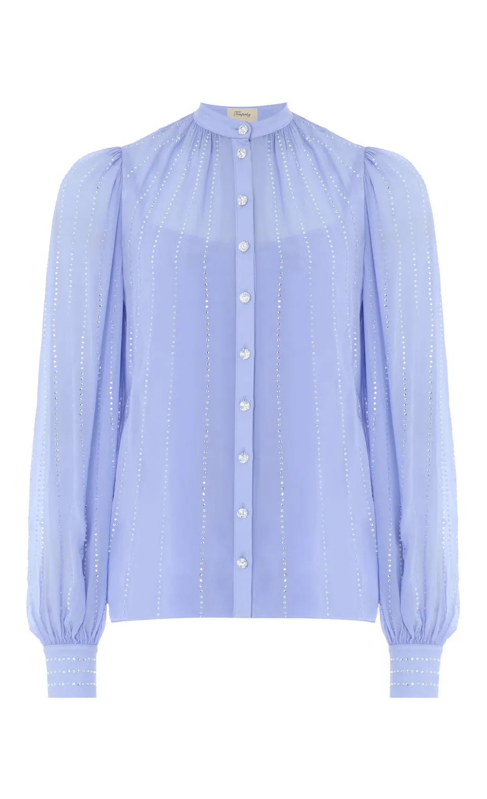 Temperley London Villanelle Shirt koszula Lavender Blue cyrkonie