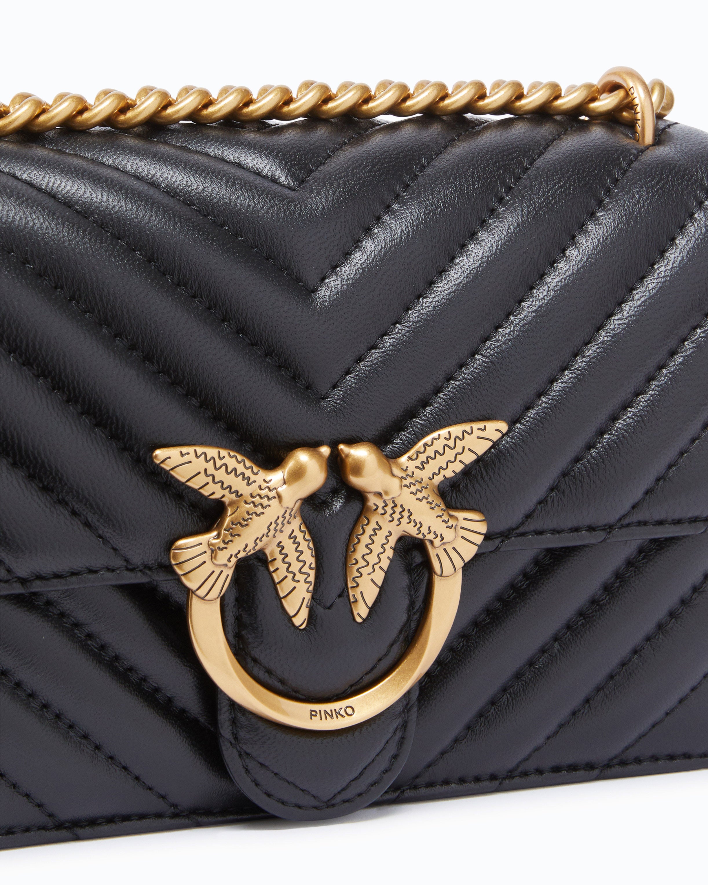 Pinko Love One Mini torebka czarna chevron