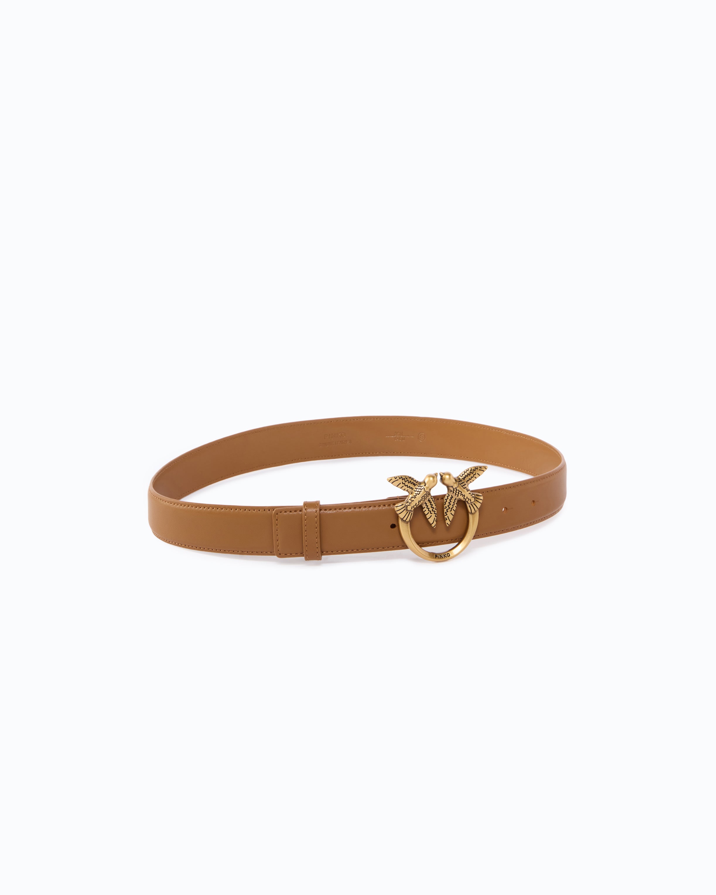 Pinko Love Birds pasek skórzany 3 cm z klamrą