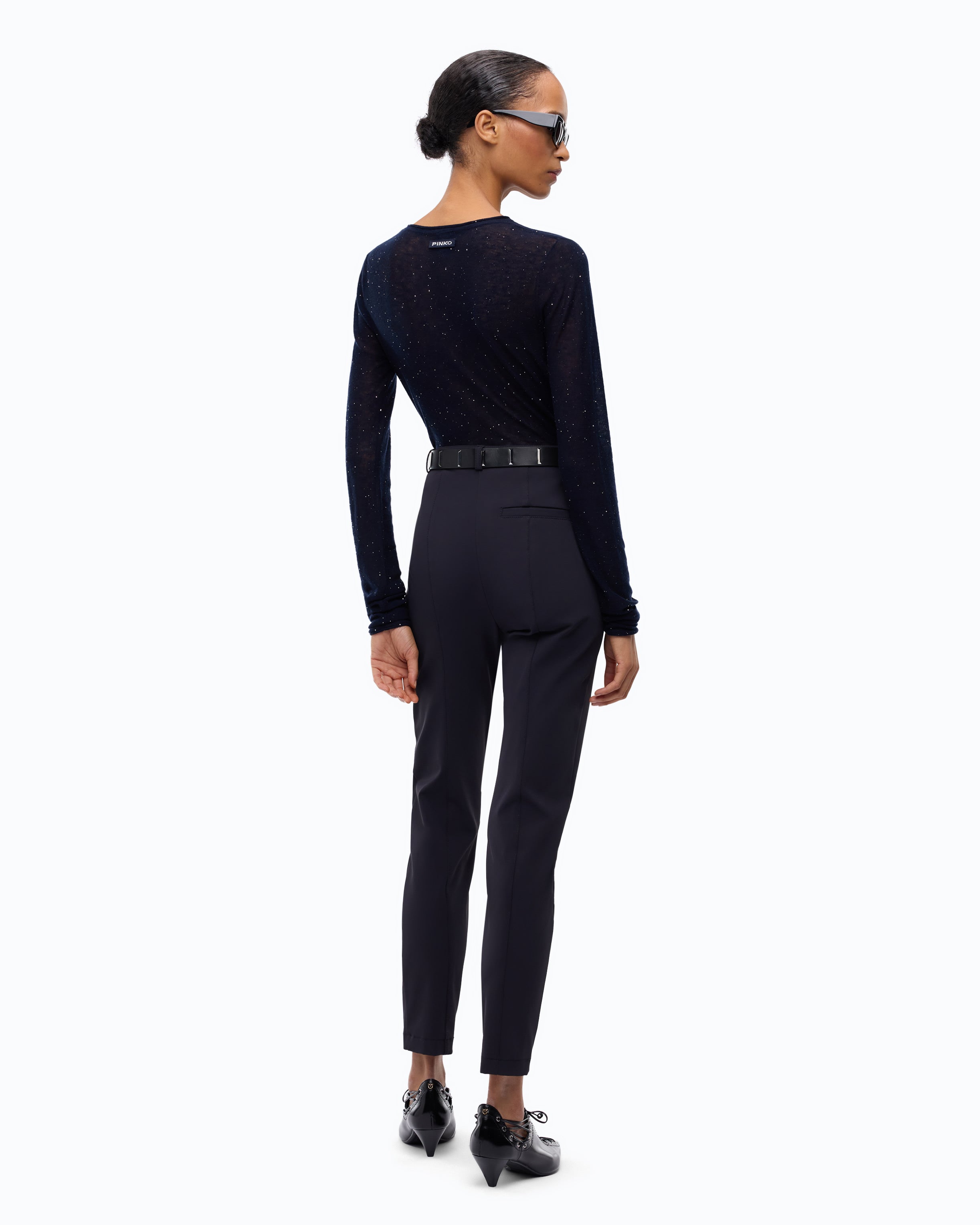 Pinko Pico Sweater sweter niebieski cekiny