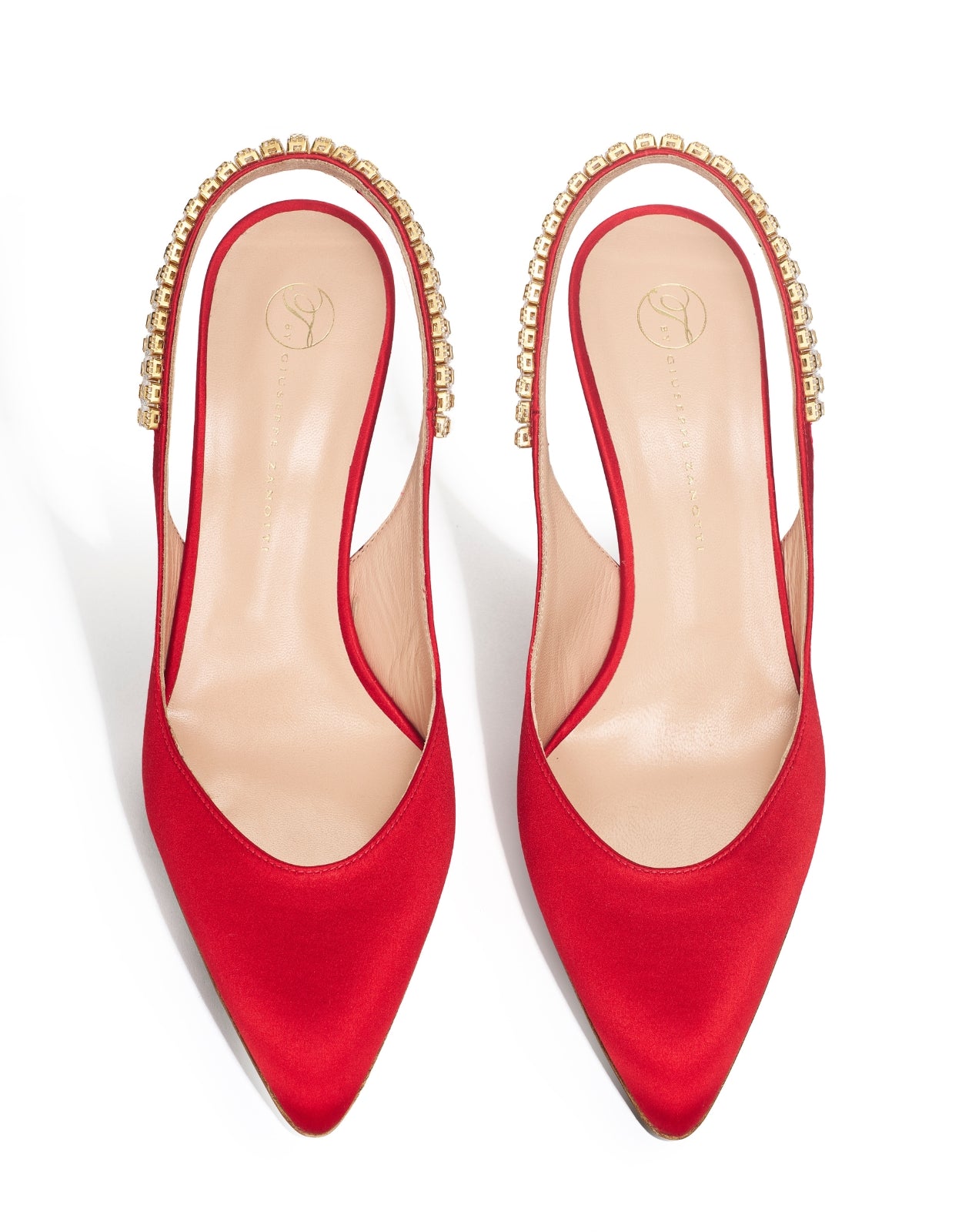 Temperley London Raven Slingbacks szpilki czerwone satyna