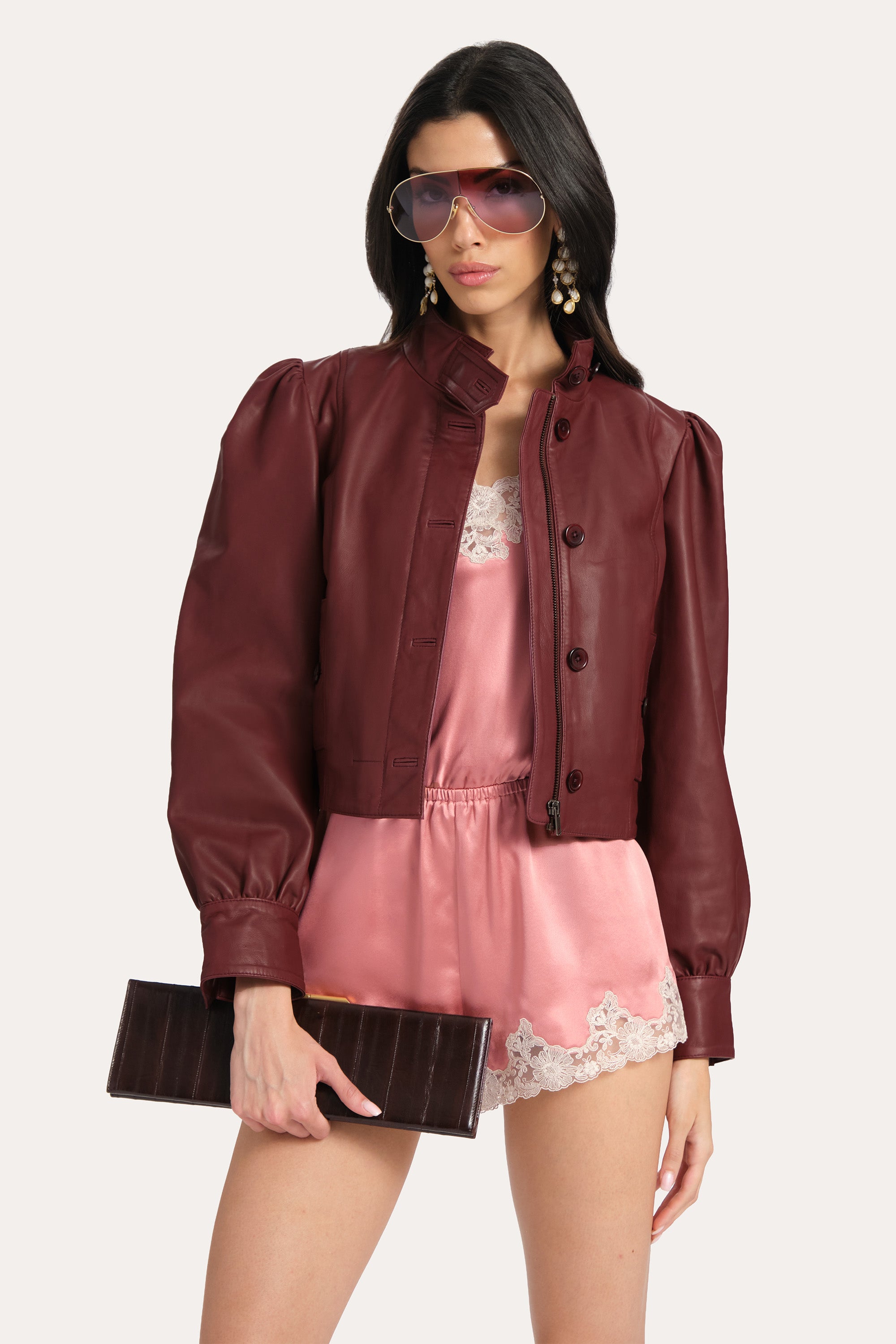 Elie Tahari Carly kombinezon Dusty Rose jedwabny