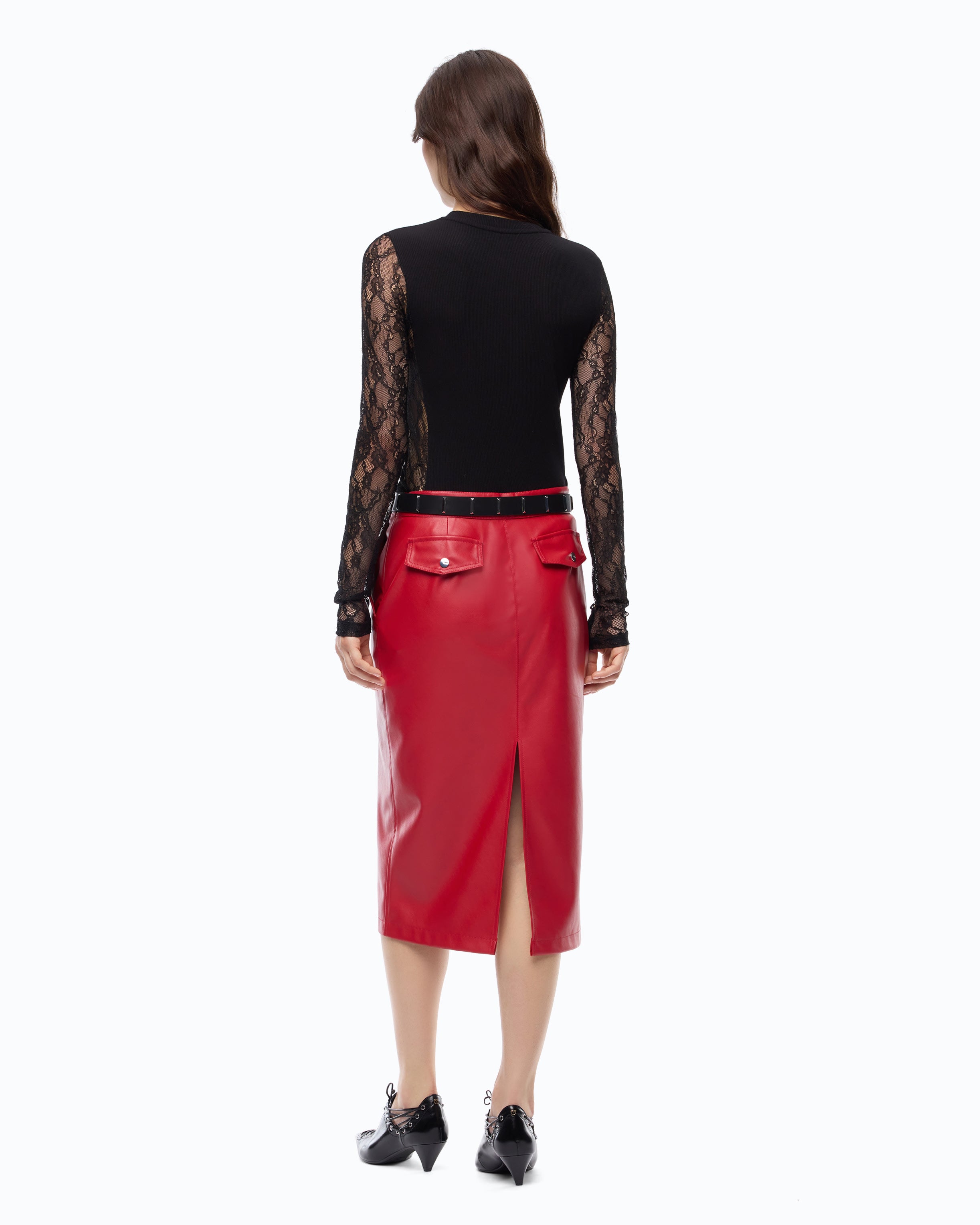 Pinko Fucecchio T-Shirt sweter czarny koronka