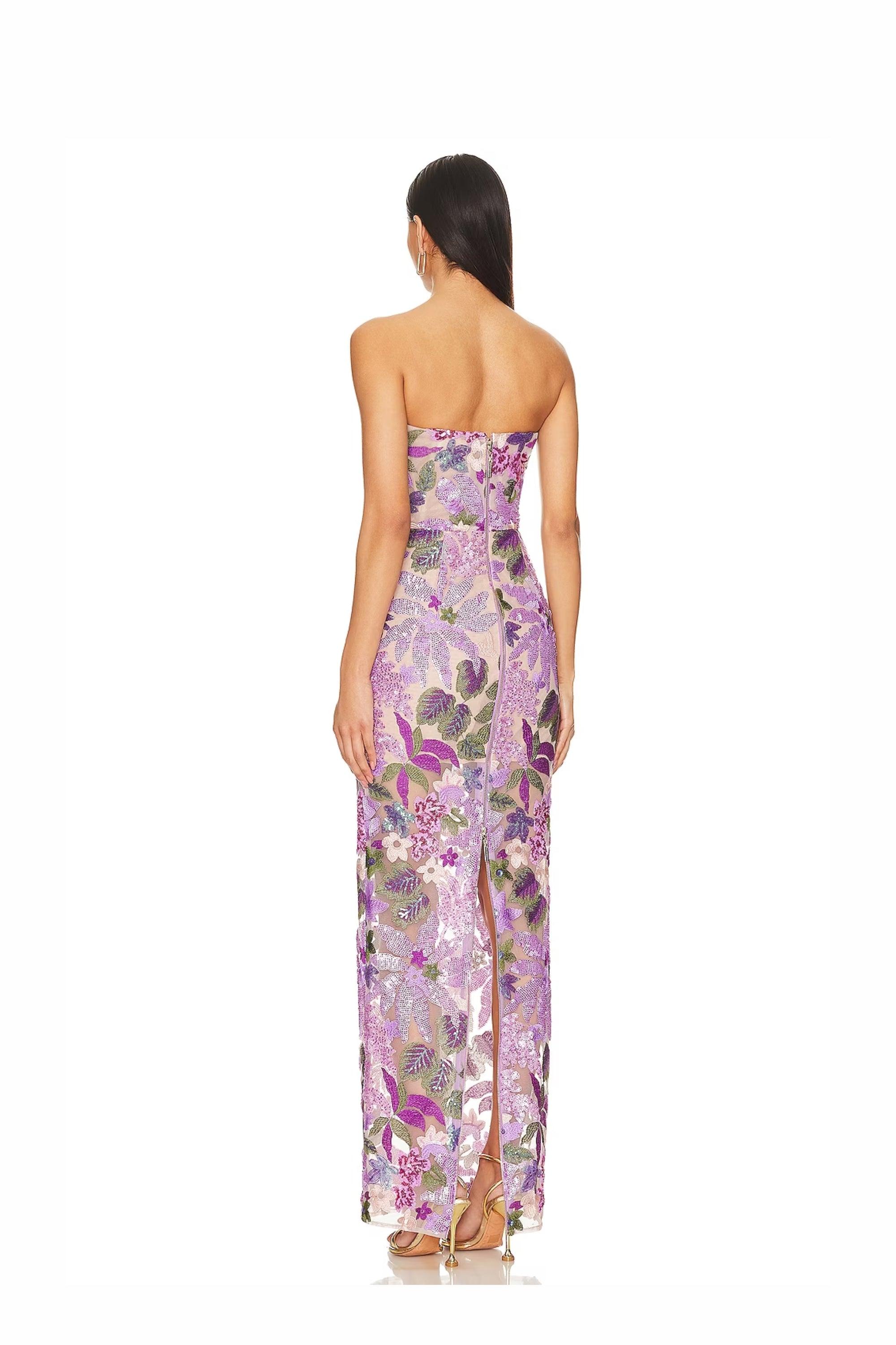 Bronx and Banco Dahlia sukienka maxi liliowa XS-XL
