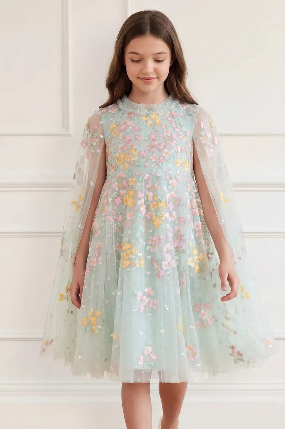 Needle & Thread Versailles Ditsy sukienka Green