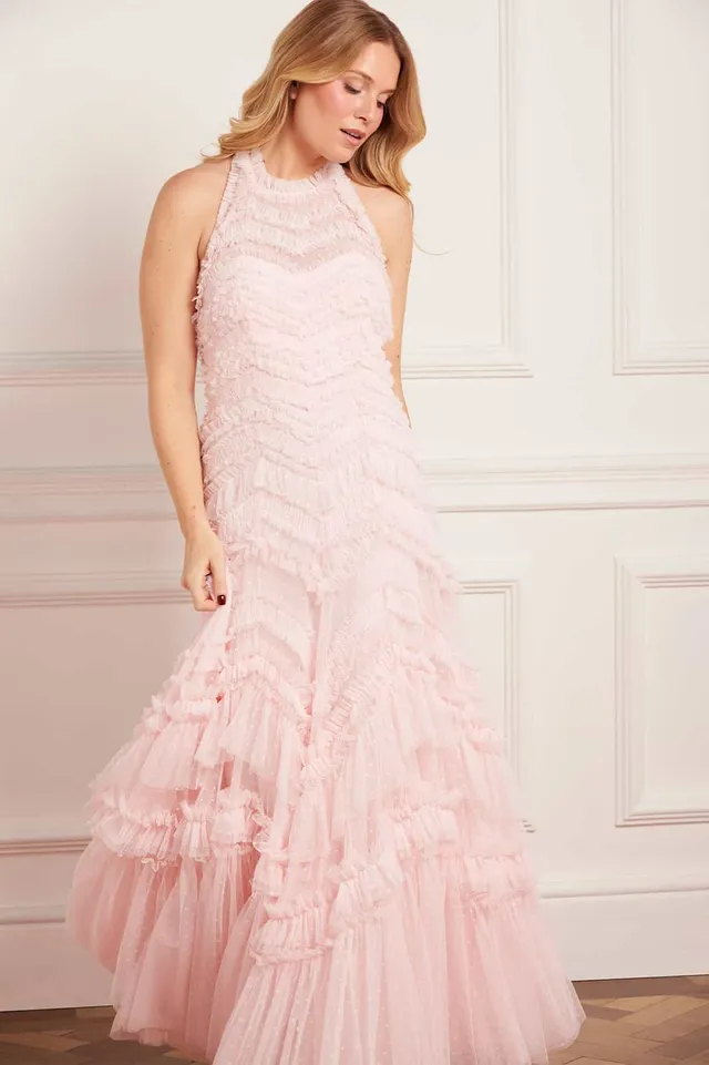 Needle & Thread Elia Halter-Neck Gown suknia różowa