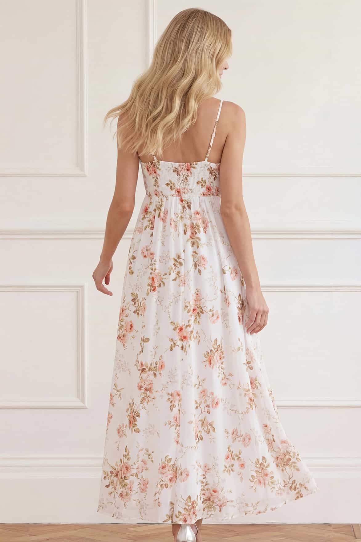 Needle & Thread Summer’s Rose Linen Cami sukienka White len