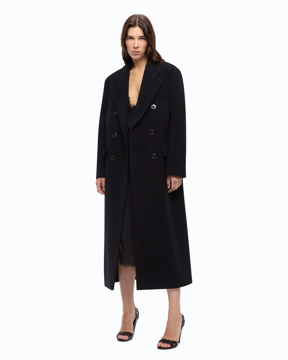 Pinko Covent Coat płaszcz wełniany długi czarny