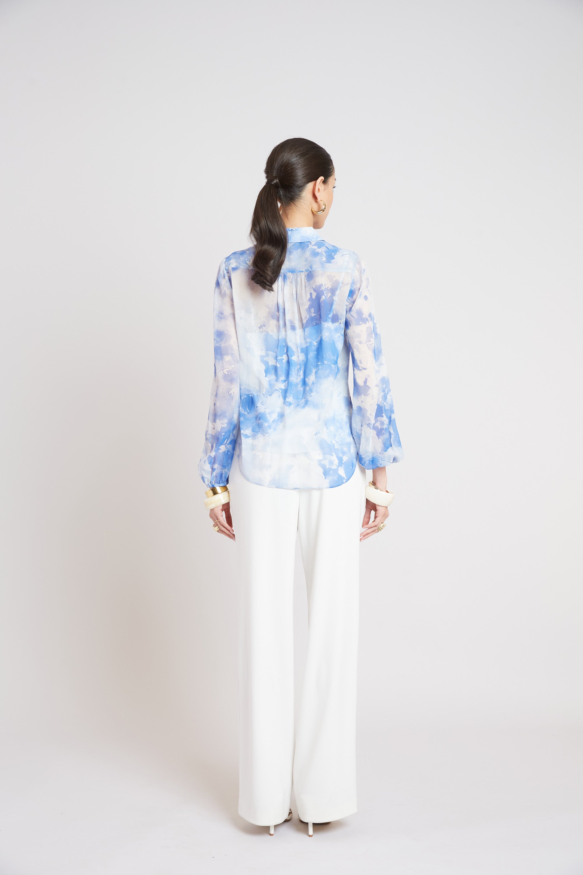 Elie Tahari Oceana Silk koszula Multi + top
