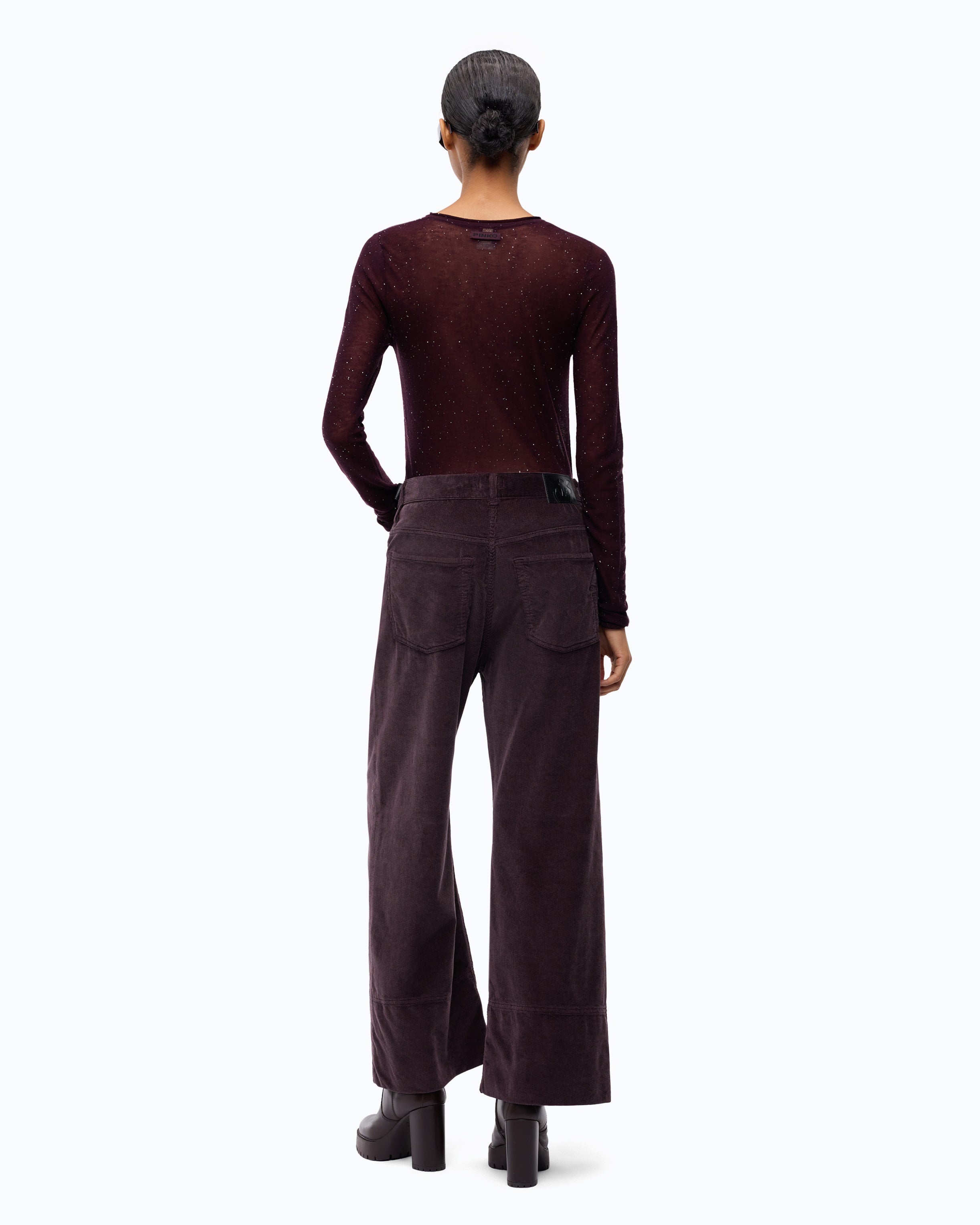 Pinko Pico Sweater sweter wełniany z cekinami fiolet