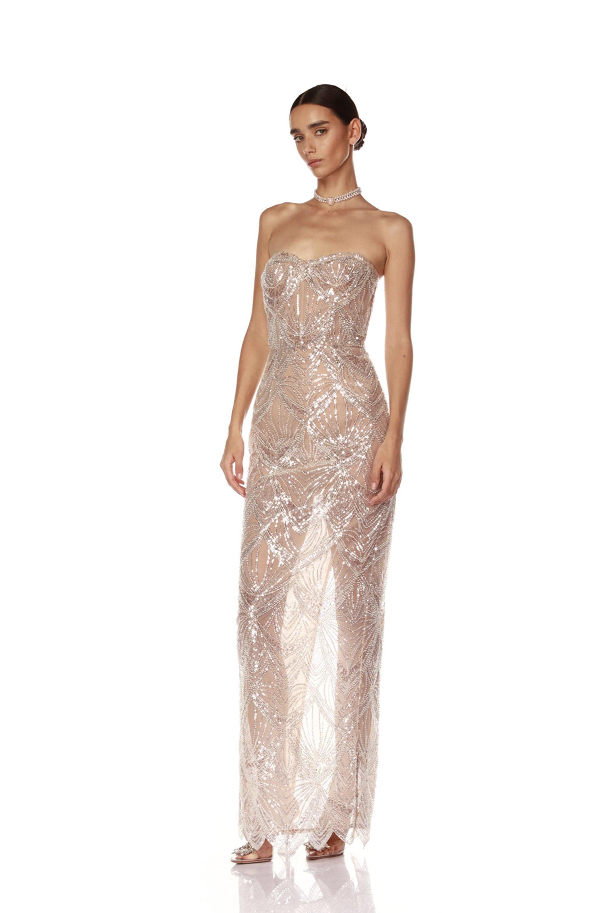 Bronx and Banco Giselle Blanc sukienka maxi XS-XL