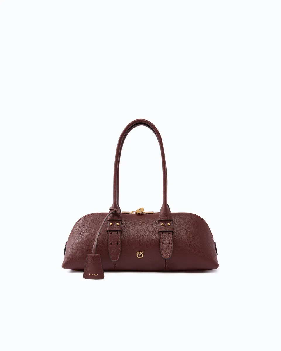 Pinko Escape Bag Horizontal torebka bowling skórzana