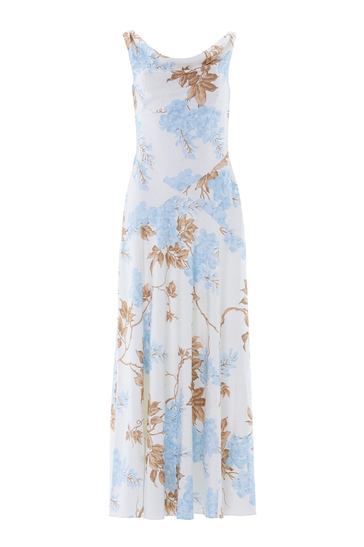 Needle & Thread Wisteria Jacquard Cowl Gown sukienka biała