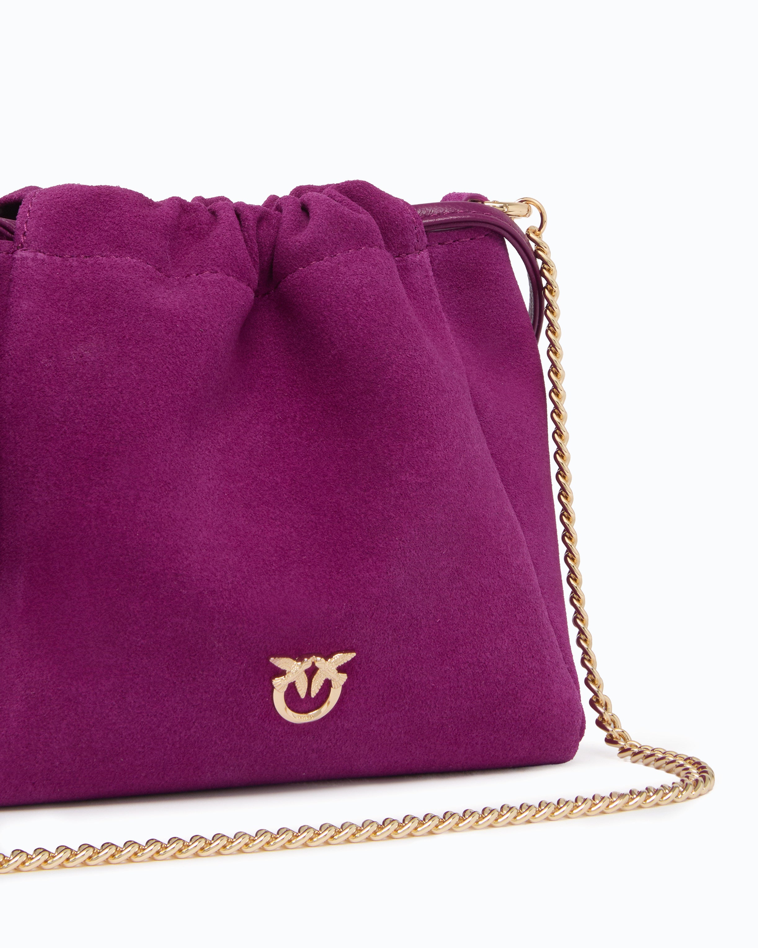 Pinko Pouch Flower torebka zamszowa U z kwiatem