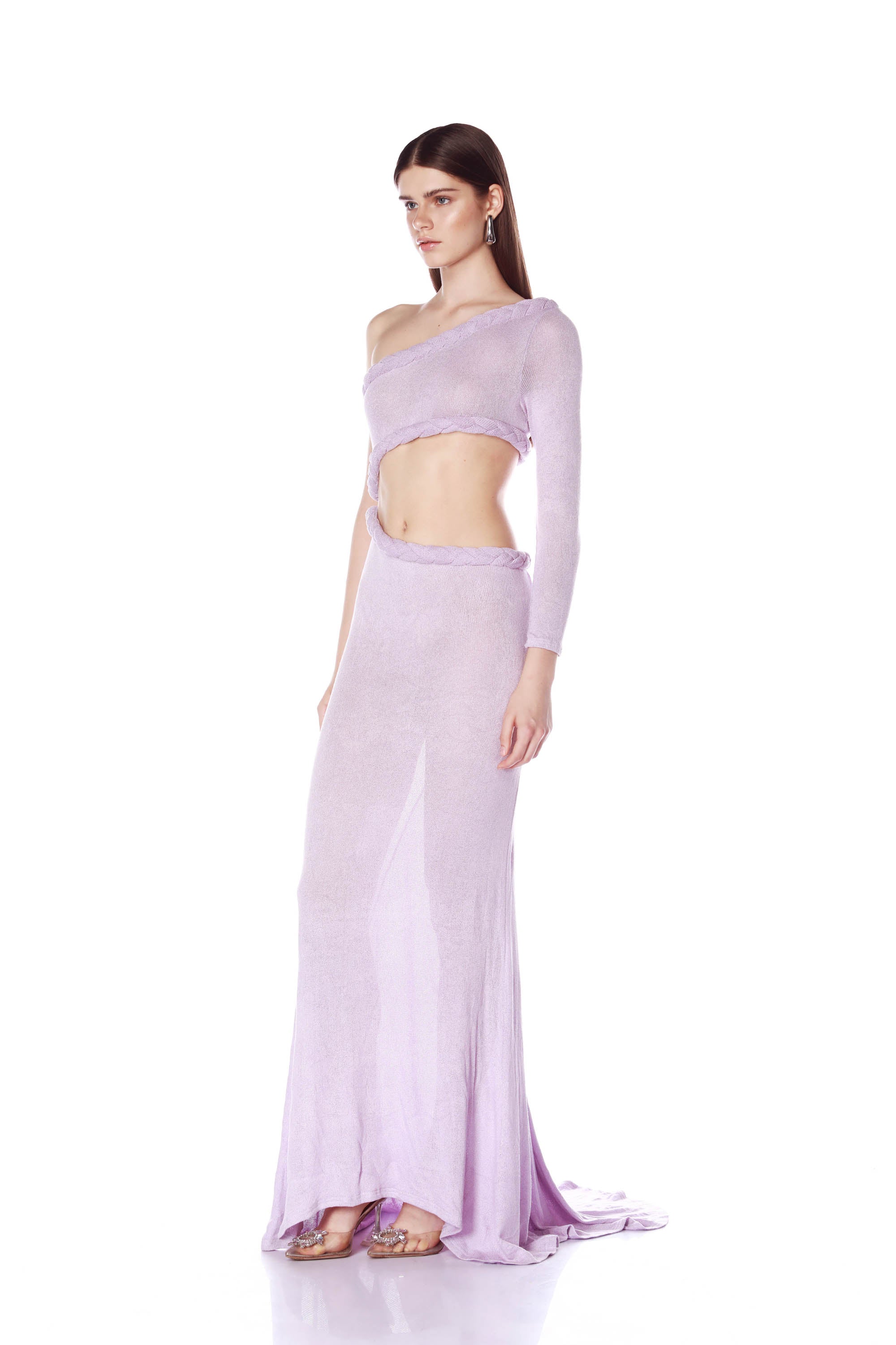 Bronx and Banco Margot Lilac sukienka liliowa na jedno ramię