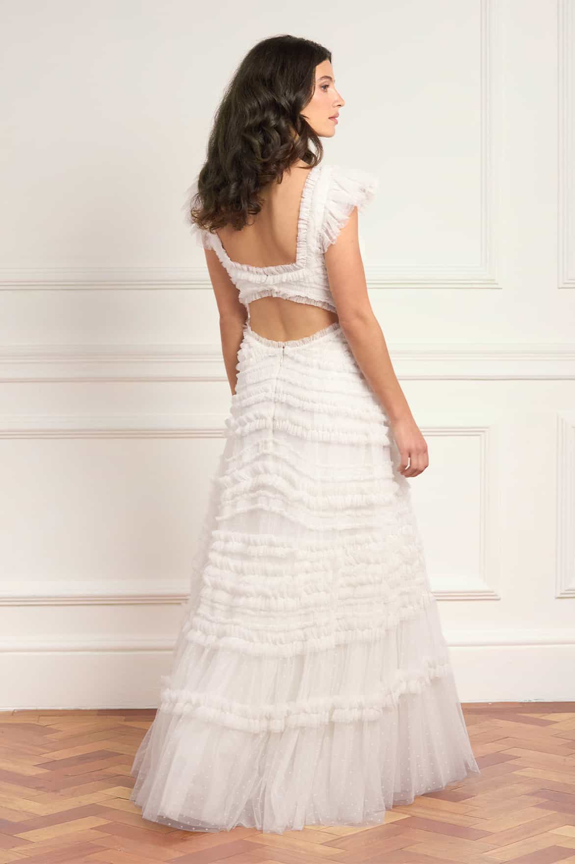 Needle & Thread Amara Backless Gown suknia biała maxi