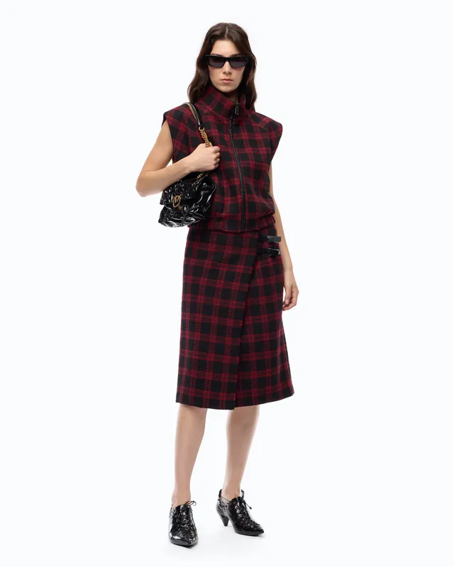 Pinko Griselina Skirt spódnica w kratę za kolano