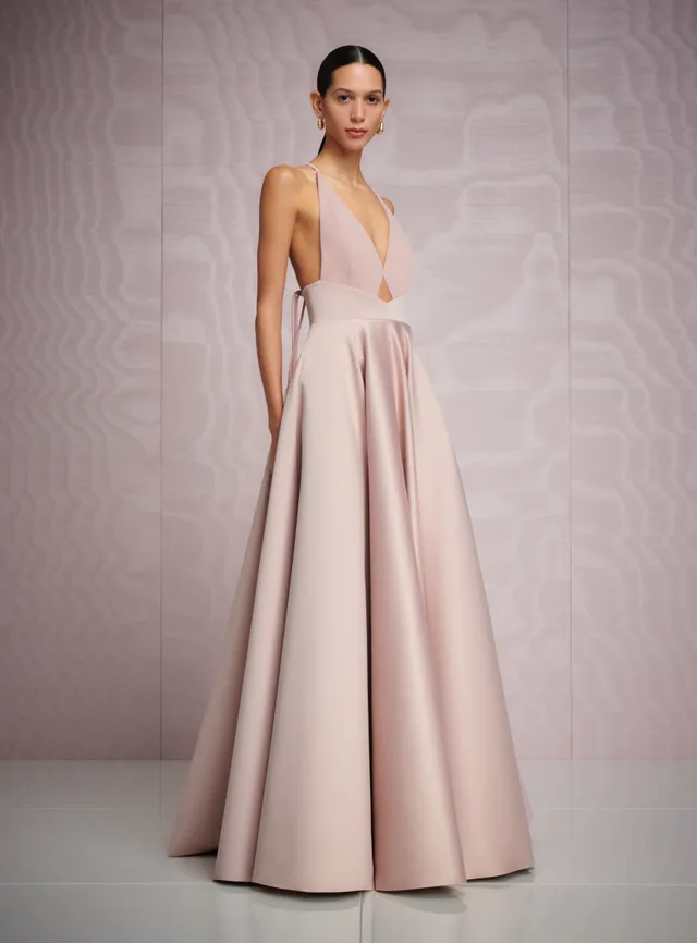 Solace London Avallon sukienka maxi Oyster bez rękawów