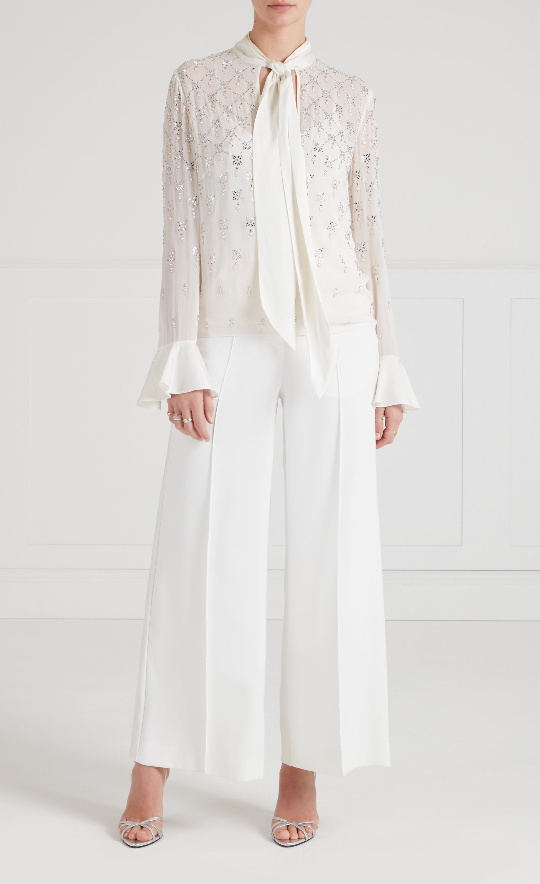 Temperley London Gallantry Blouse bluzka Ivory kryształki