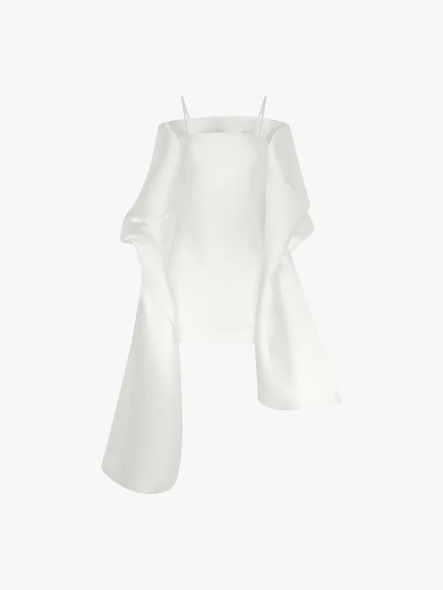 Solace London The Bessette Mini sukienka Cream cienkie ramiączka