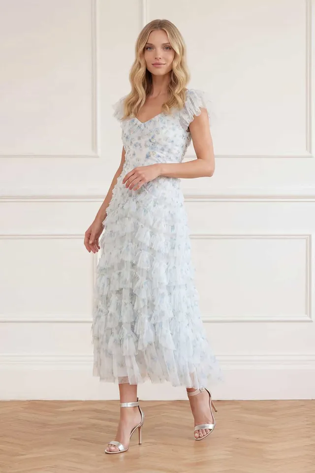 Needle & Thread Magnolia Ditsy Lola sukienka b [ł]a midi