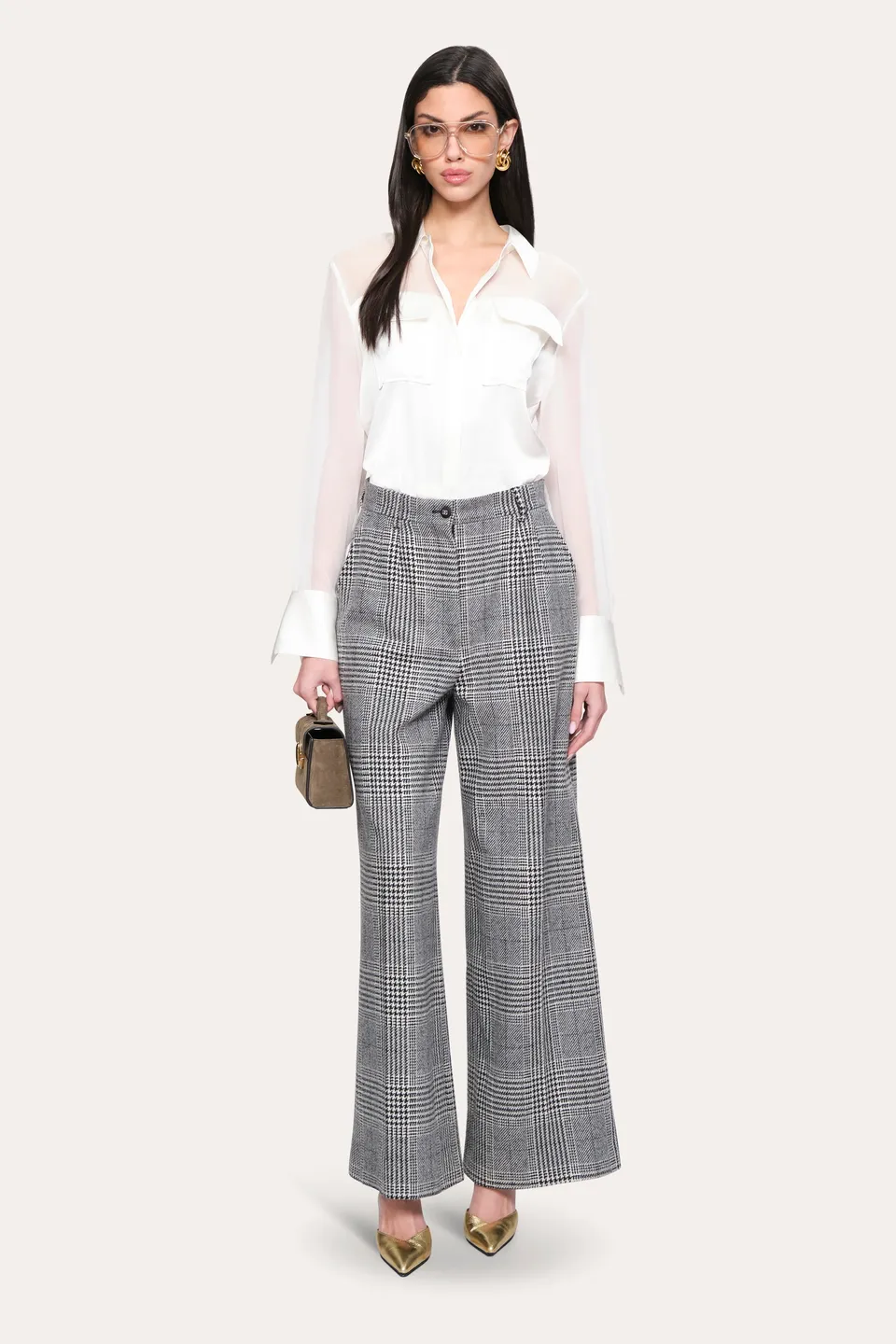 Elie Tahari Bia Silk Blouse bluzka perłowa jedwabna