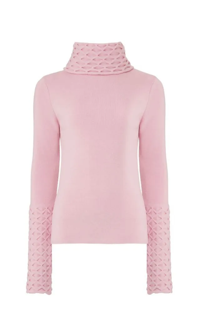 Temperley London Honeycomb sweter Pale Rose XS-LG