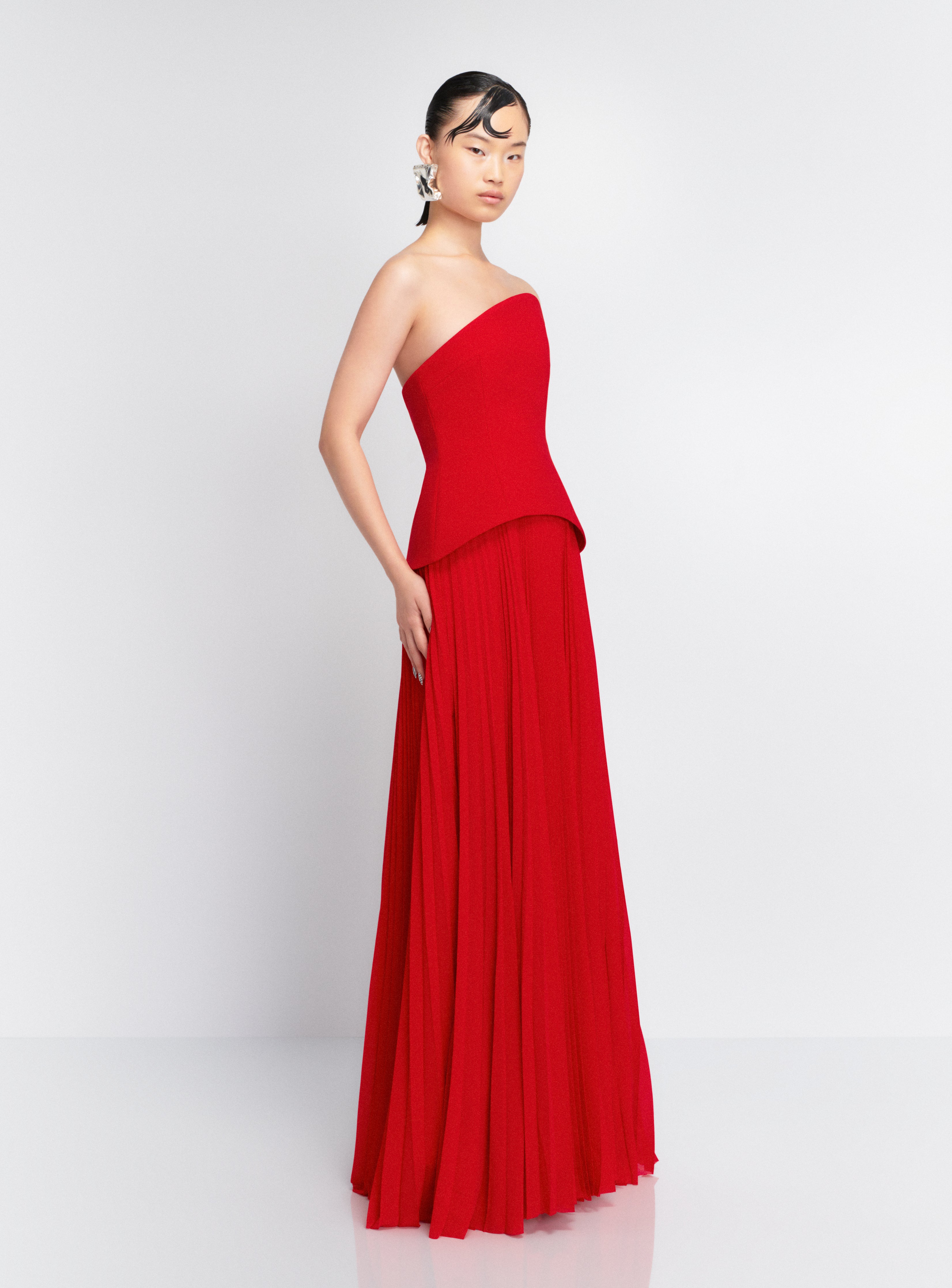Solace London The Britt Maxi sukienka Red plisowana