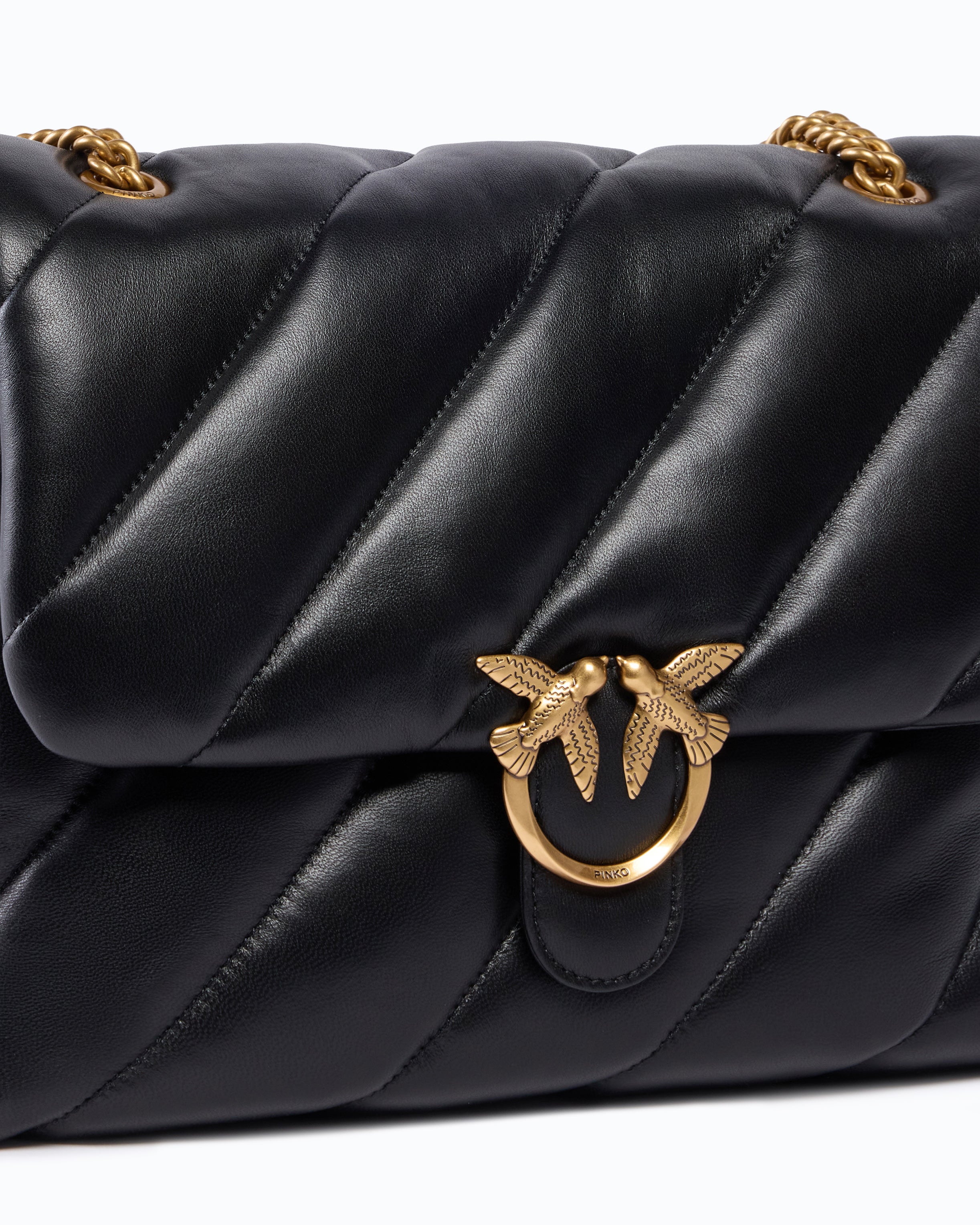 Pinko Love Bag Puff Maxi Quilt New Buckle torba czarna
