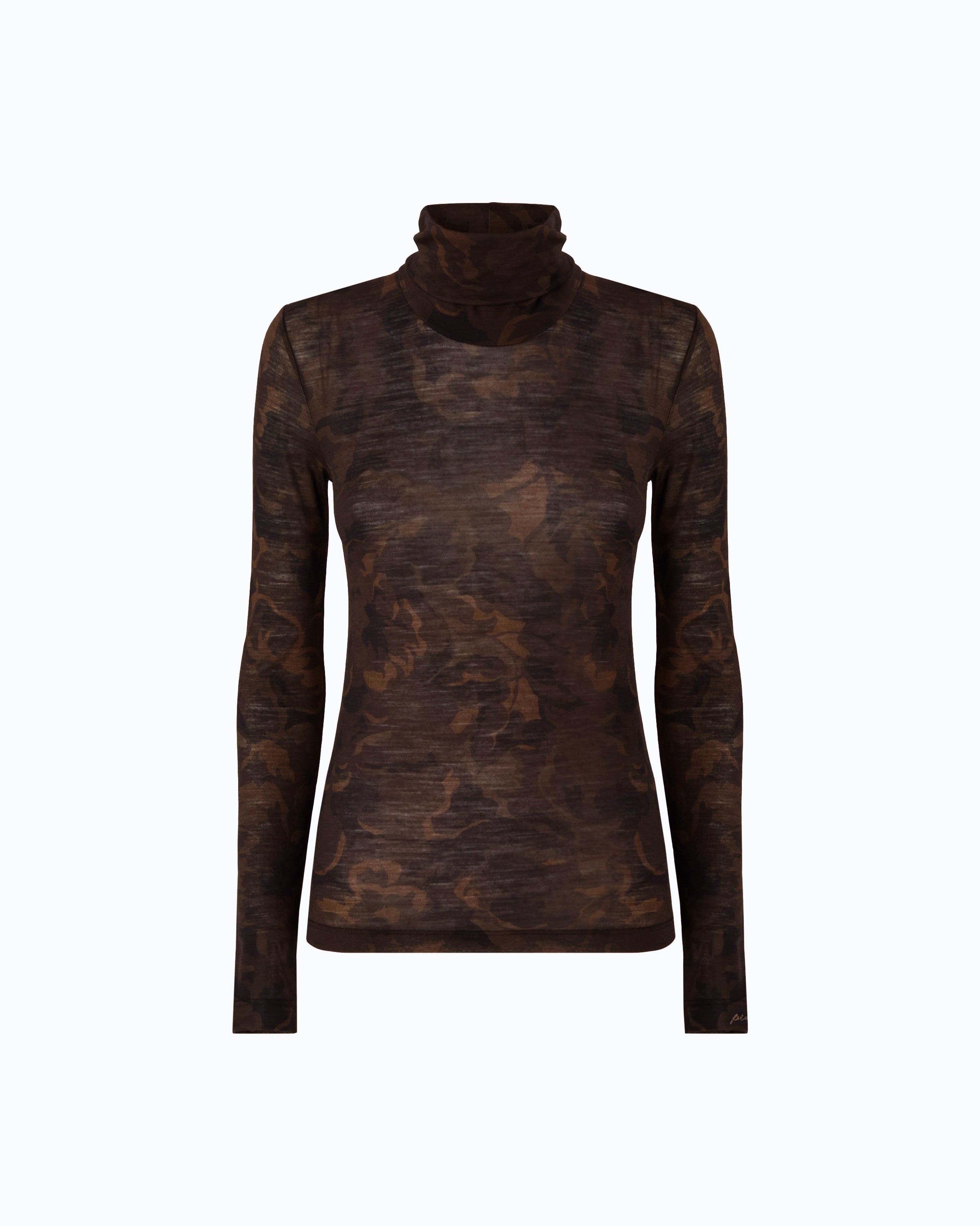 Pinko Brendola Turtleneck golf czarny kwiatowe moro