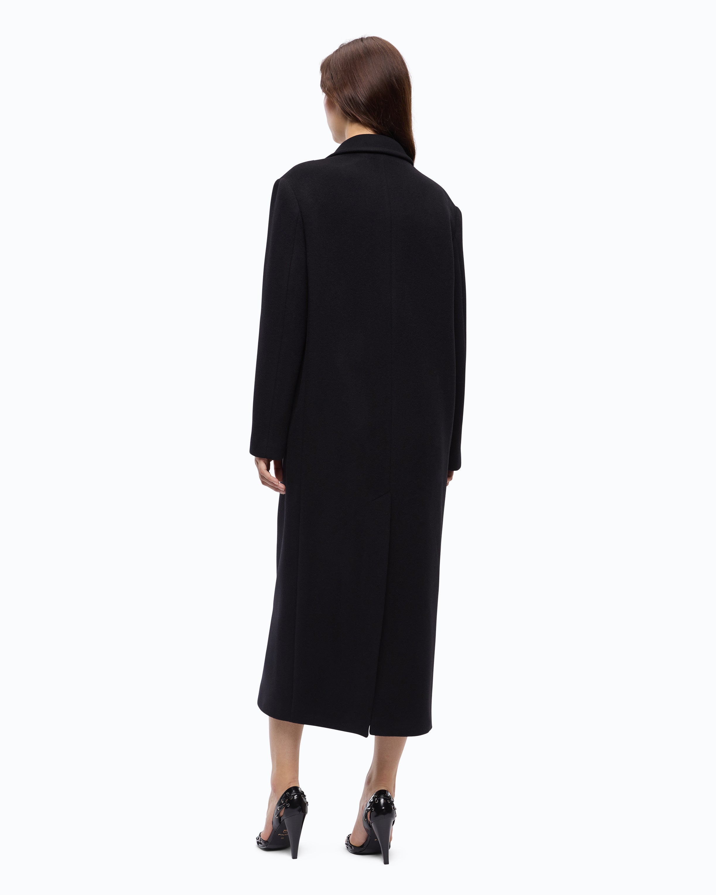 Pinko Covent Coat płaszcz wełniany długi czarny