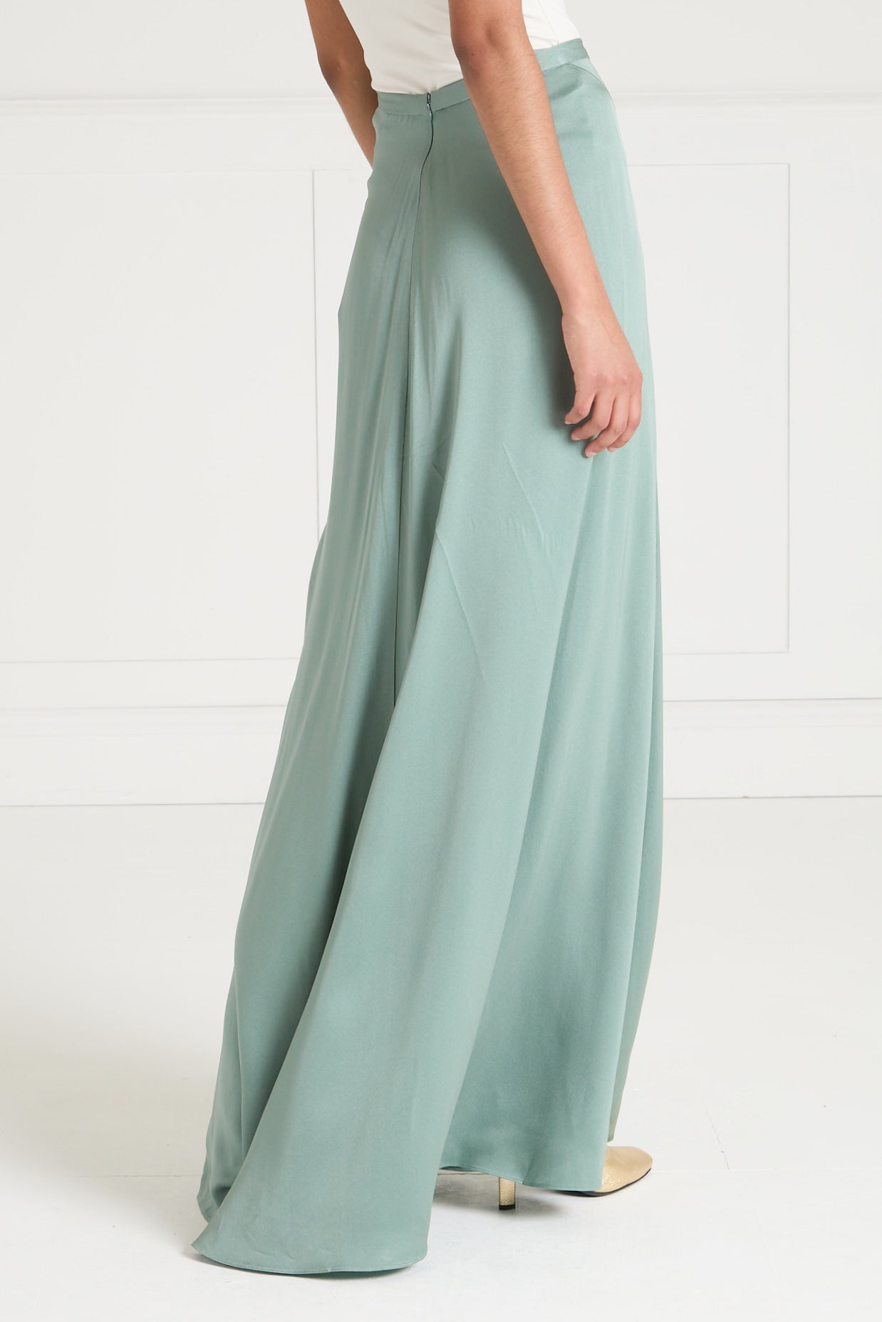 Temperley London Amerie spódnica satynowa zielona