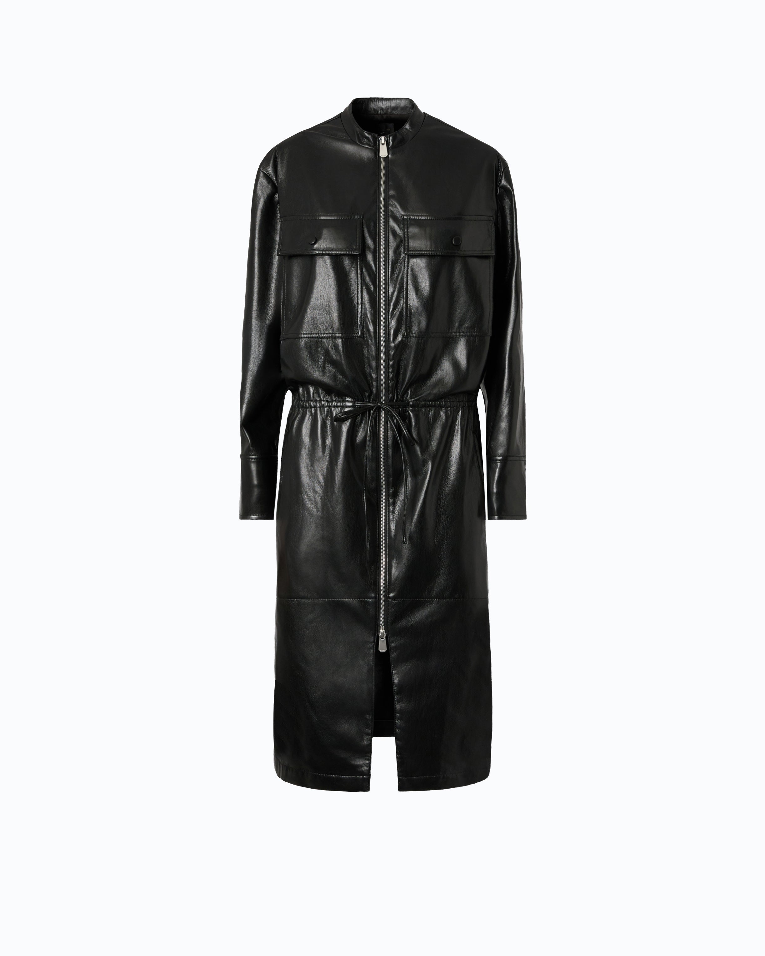 Pinko Aerides Dress sukienka midi czarna skóra
