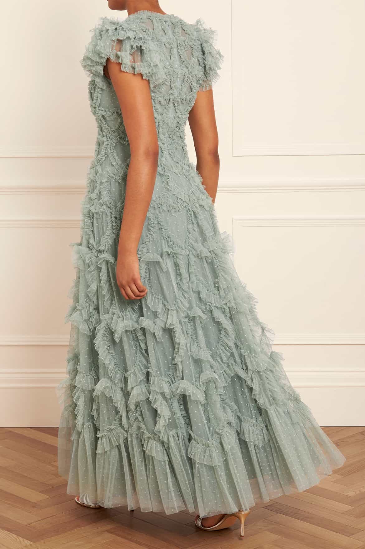 Needle & Thread Amorette suknia zielona tiulowa