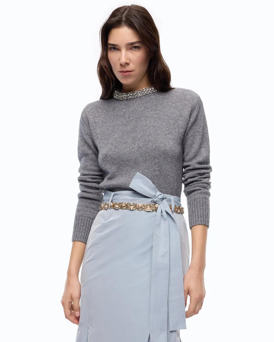 Pinko Berlino Sweater sweter szary wełniany