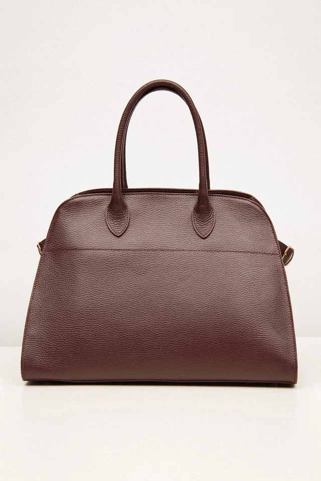 Nudyess Handbag N°2 torebka bordowa skórzana kuferek