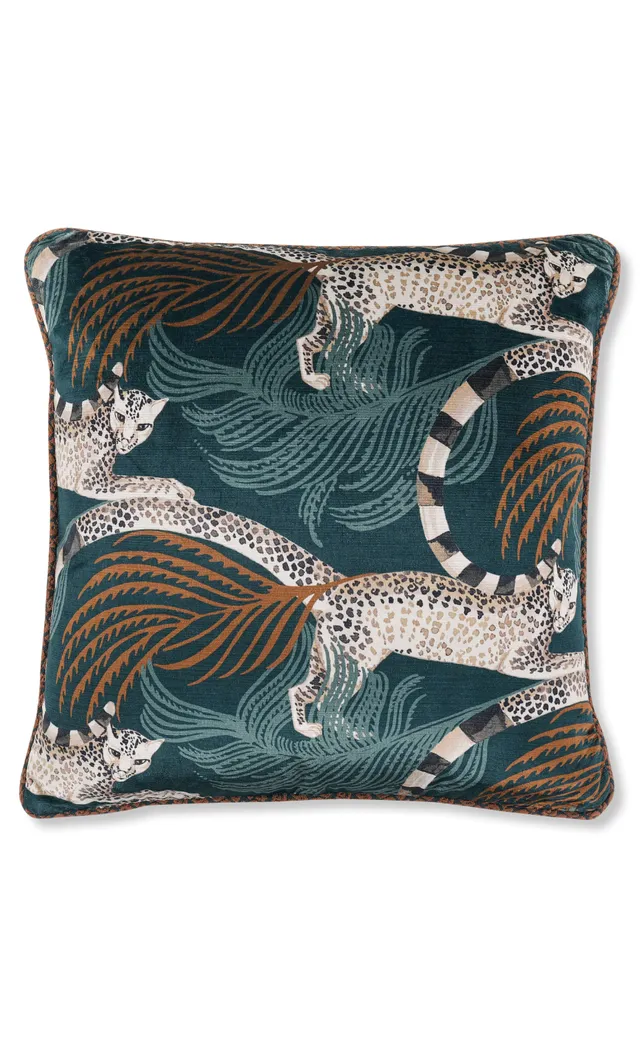 Temperley London Delilah poduszka welurowa Tuscan Teal 50x50